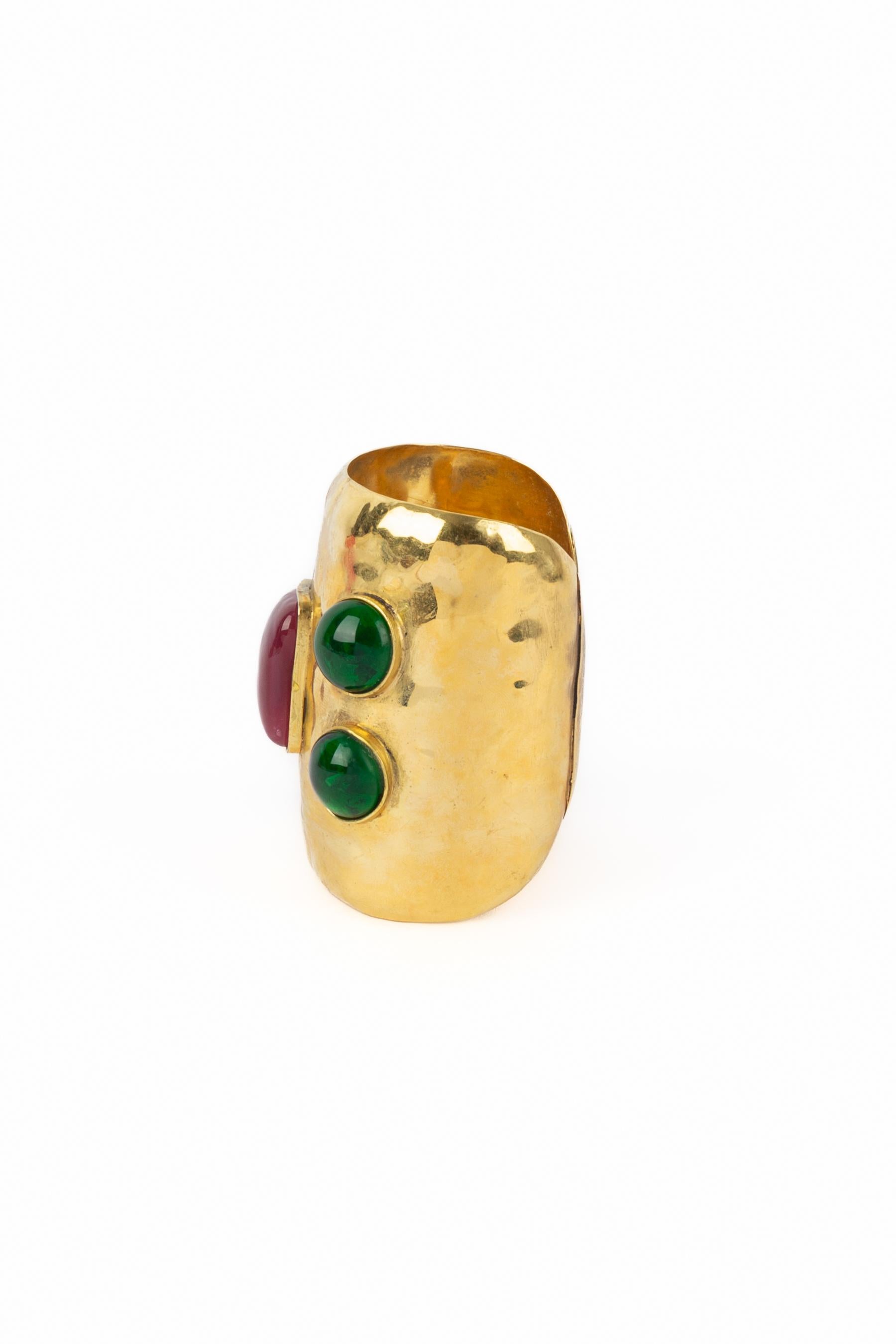 Frances Patiky Stein cuff bracelet In Excellent Condition For Sale In SAINT-OUEN-SUR-SEINE, FR