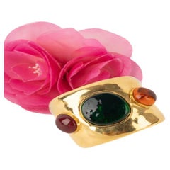 Frances Patiky Stein Brazalete de metal dorado