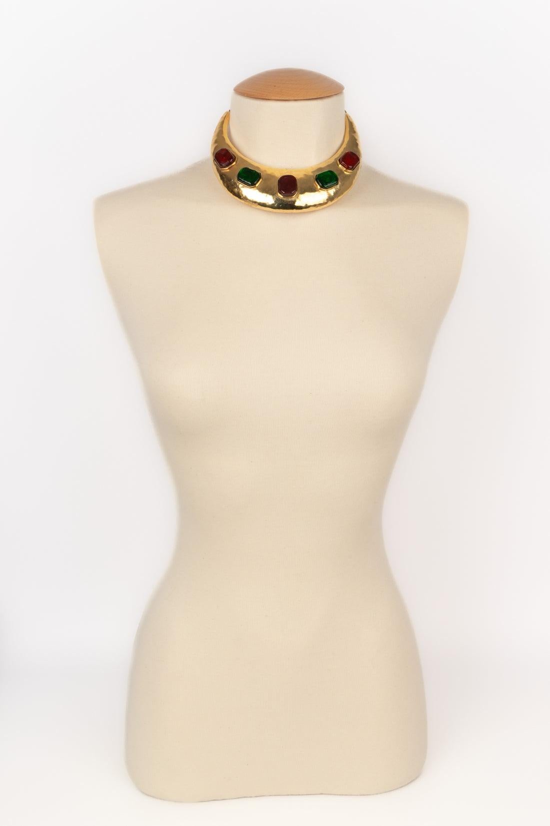 Collana Frances Patiky Stein in metallo dorato multicolore In condizioni ottime in vendita a SAINT-OUEN-SUR-SEINE, FR