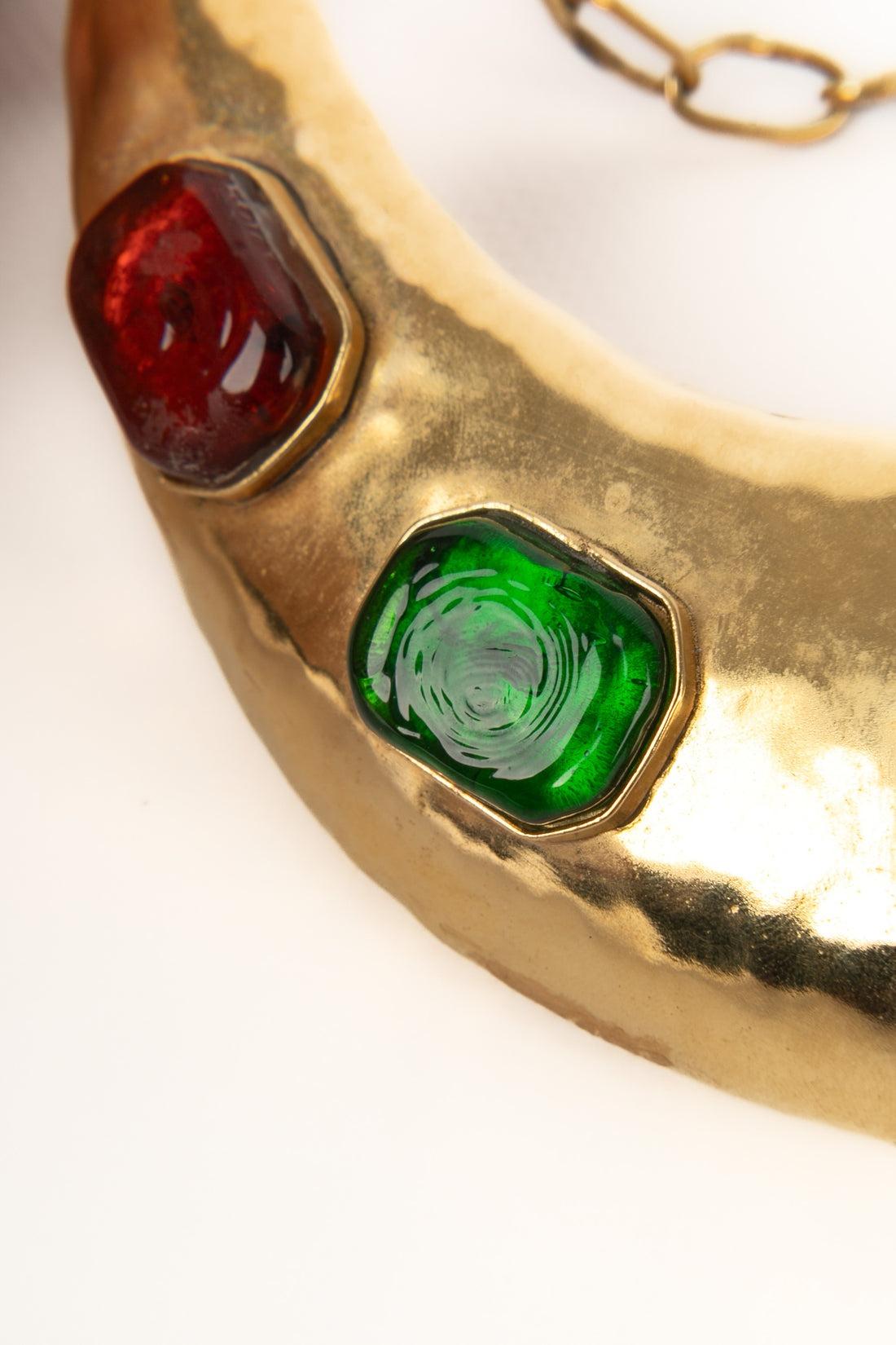 Collana Frances Patiky Stein in metallo dorato multicolore in vendita 1