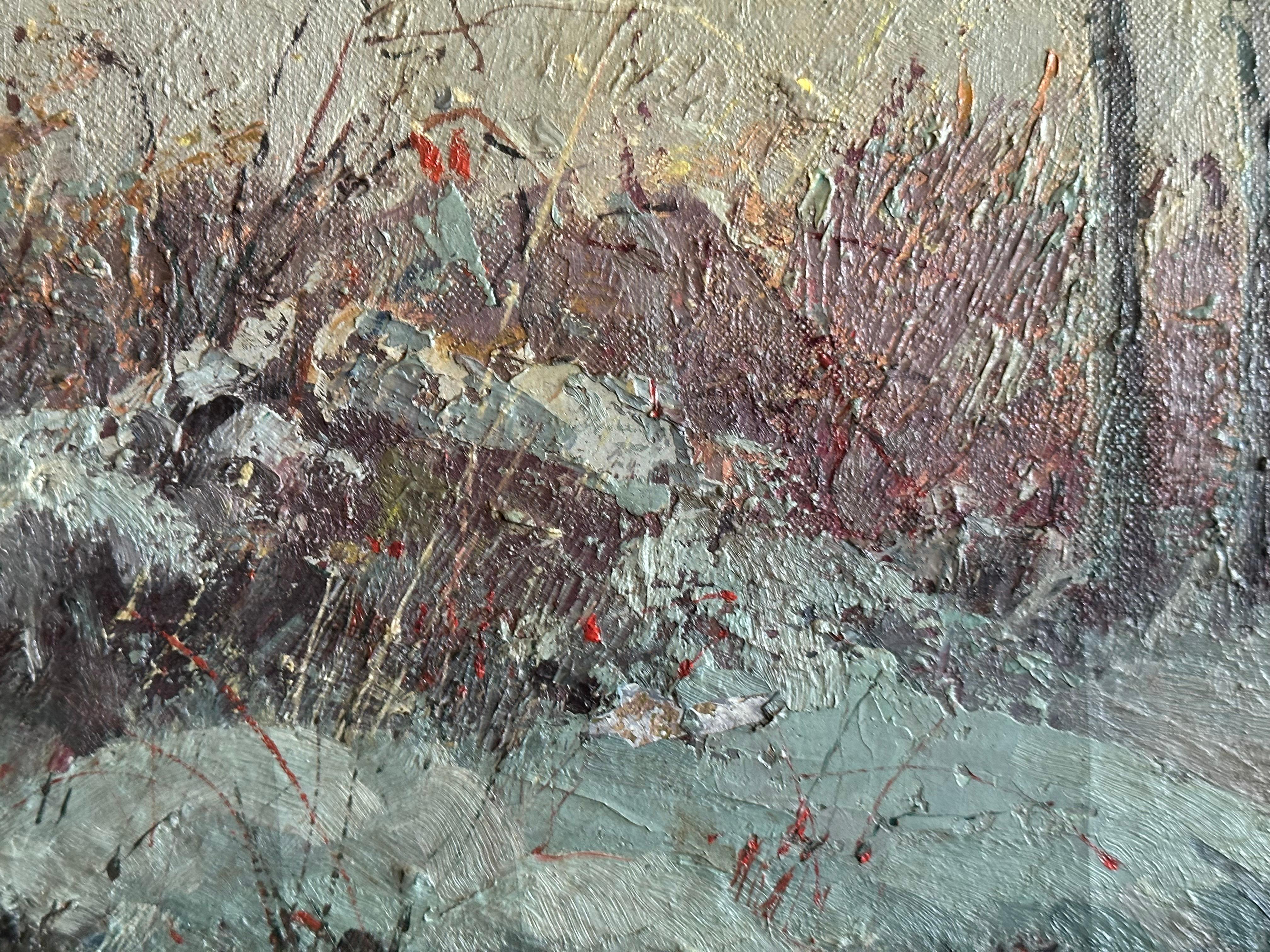Frances Schantz (1893-1968).

Brief December Day, ca. 1950. 

Oil on canvas, 18 x 26 inches. Framed measurement: 24 x 32 inches. 

Signed lower left. Original label affixed on verso. 

Schantz was a resident of Fort Washington, PA in Bucks County