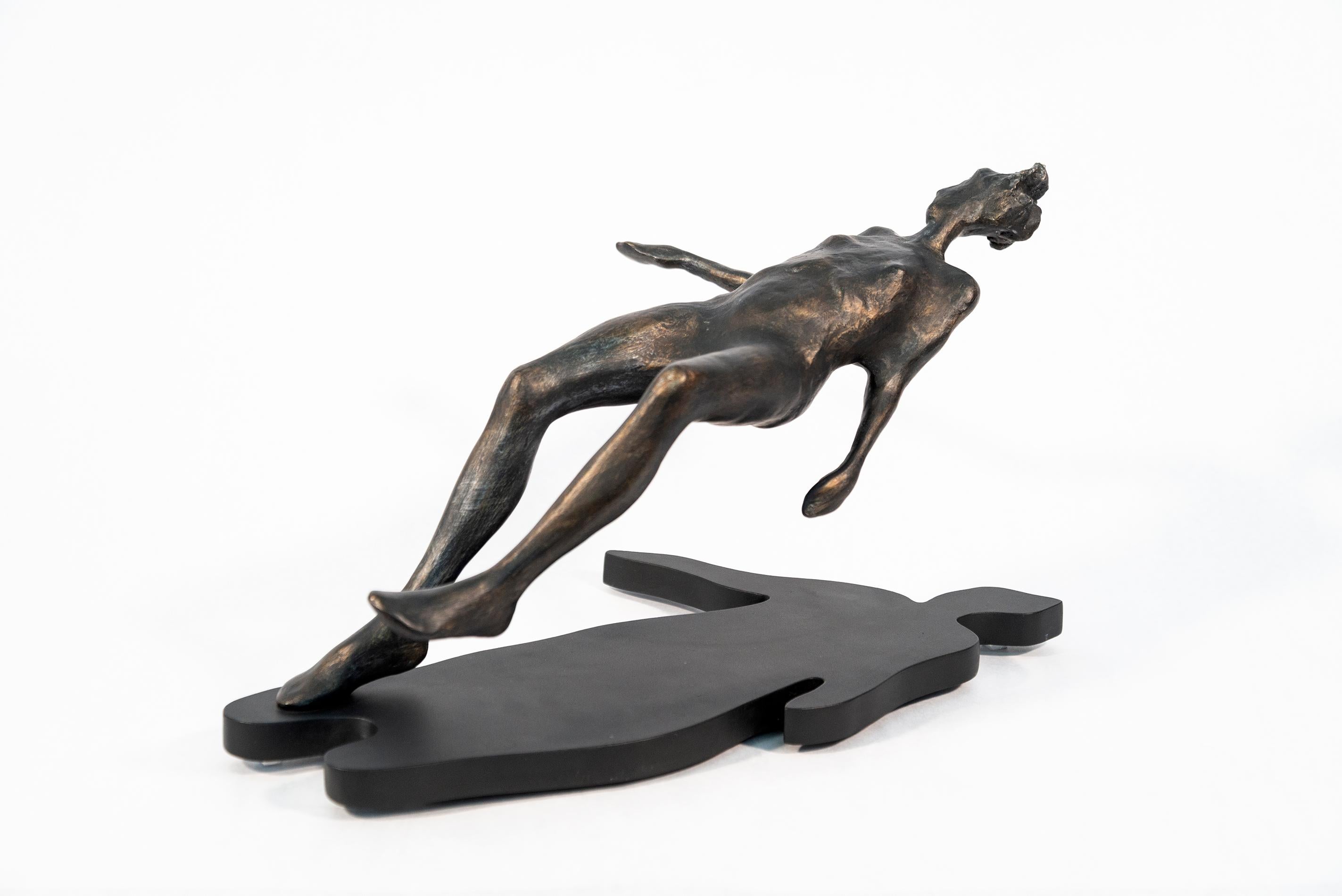 A Void - figurative, female, resin and wood table-top sculpture For Sale 6