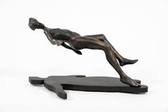 A Void - figurative, female, resin and wood table-top sculpture