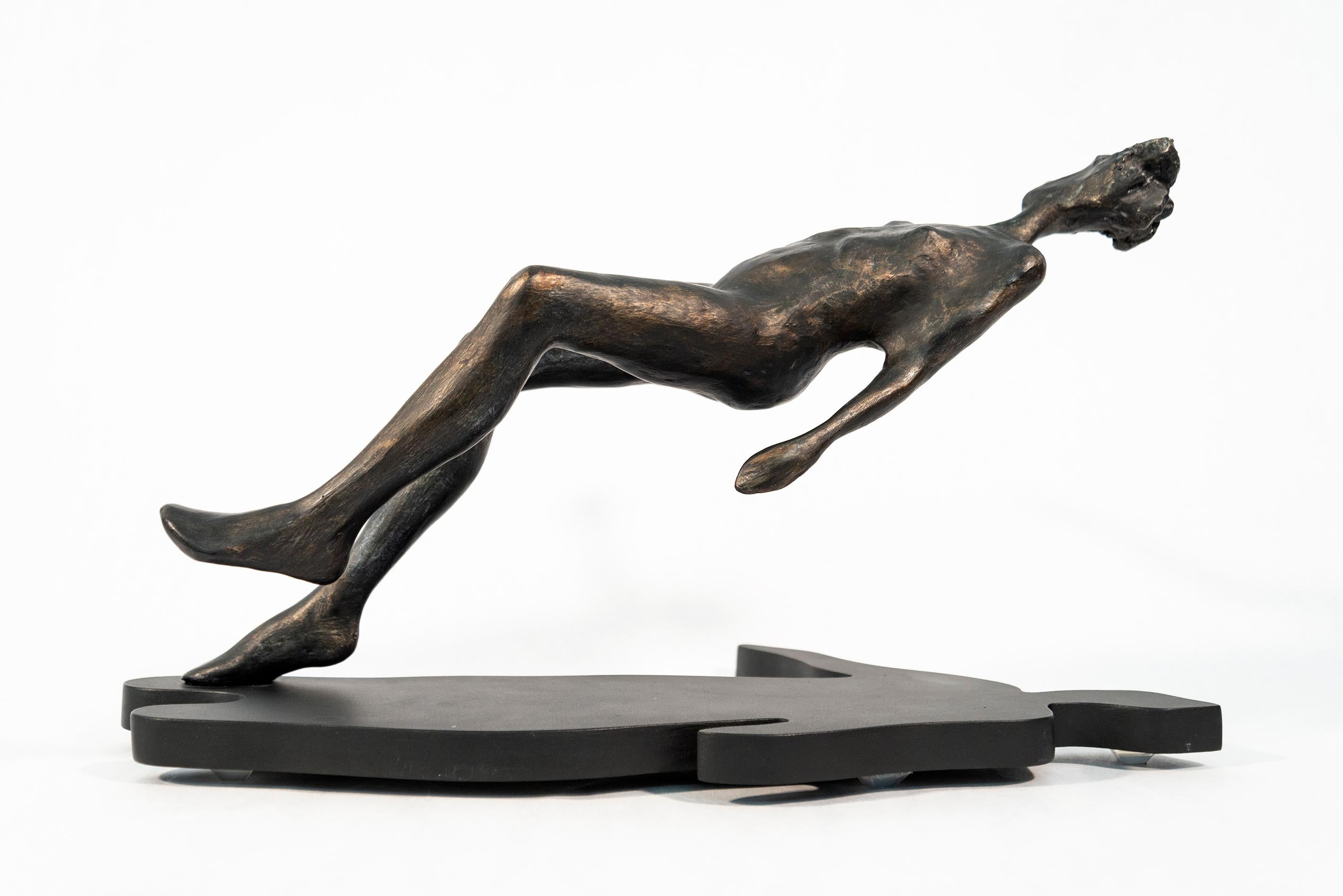 A Void - figurative, female, resin and wood table-top sculpture For Sale 2