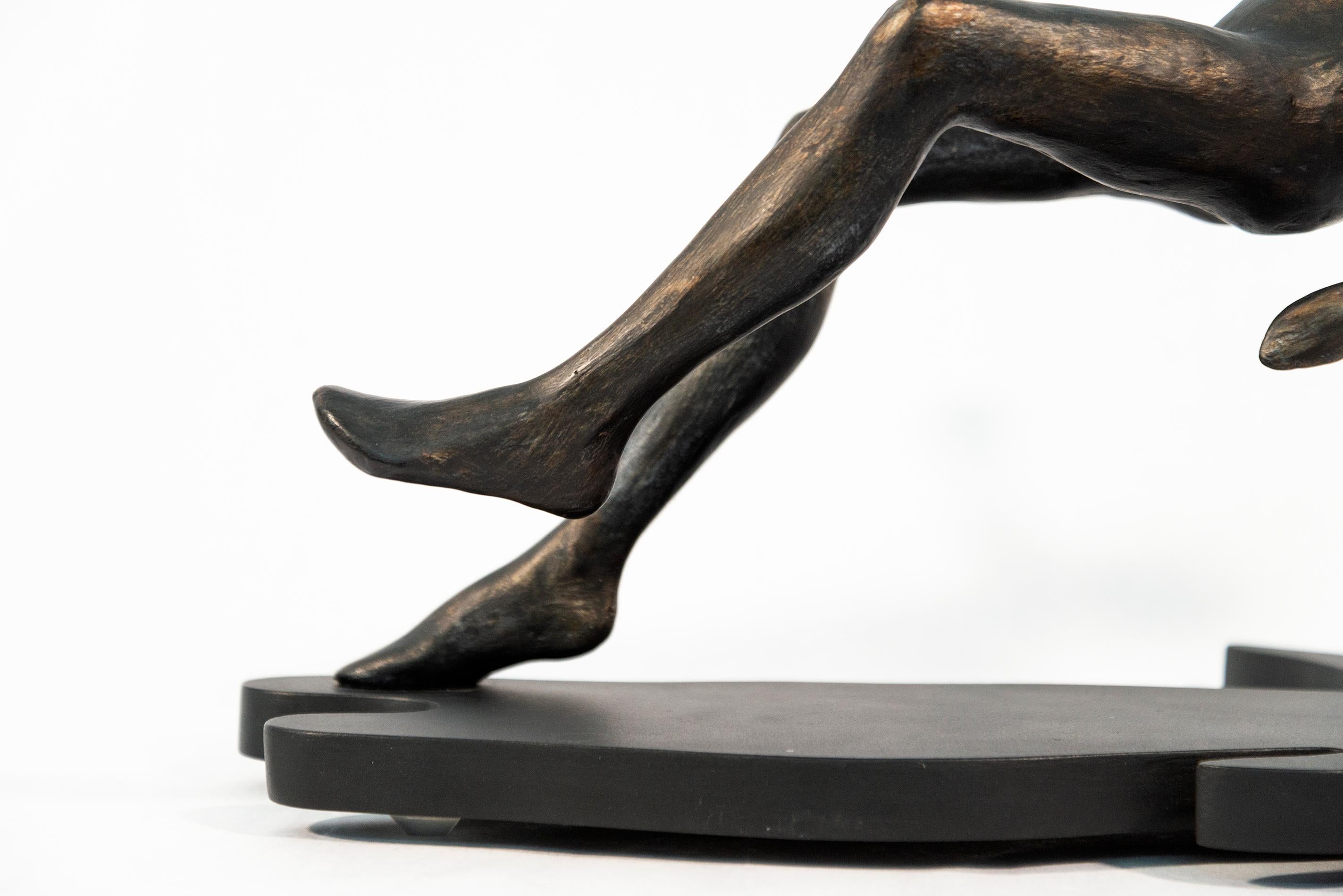 A Void - figurative, female, resin and wood table-top sculpture For Sale 3