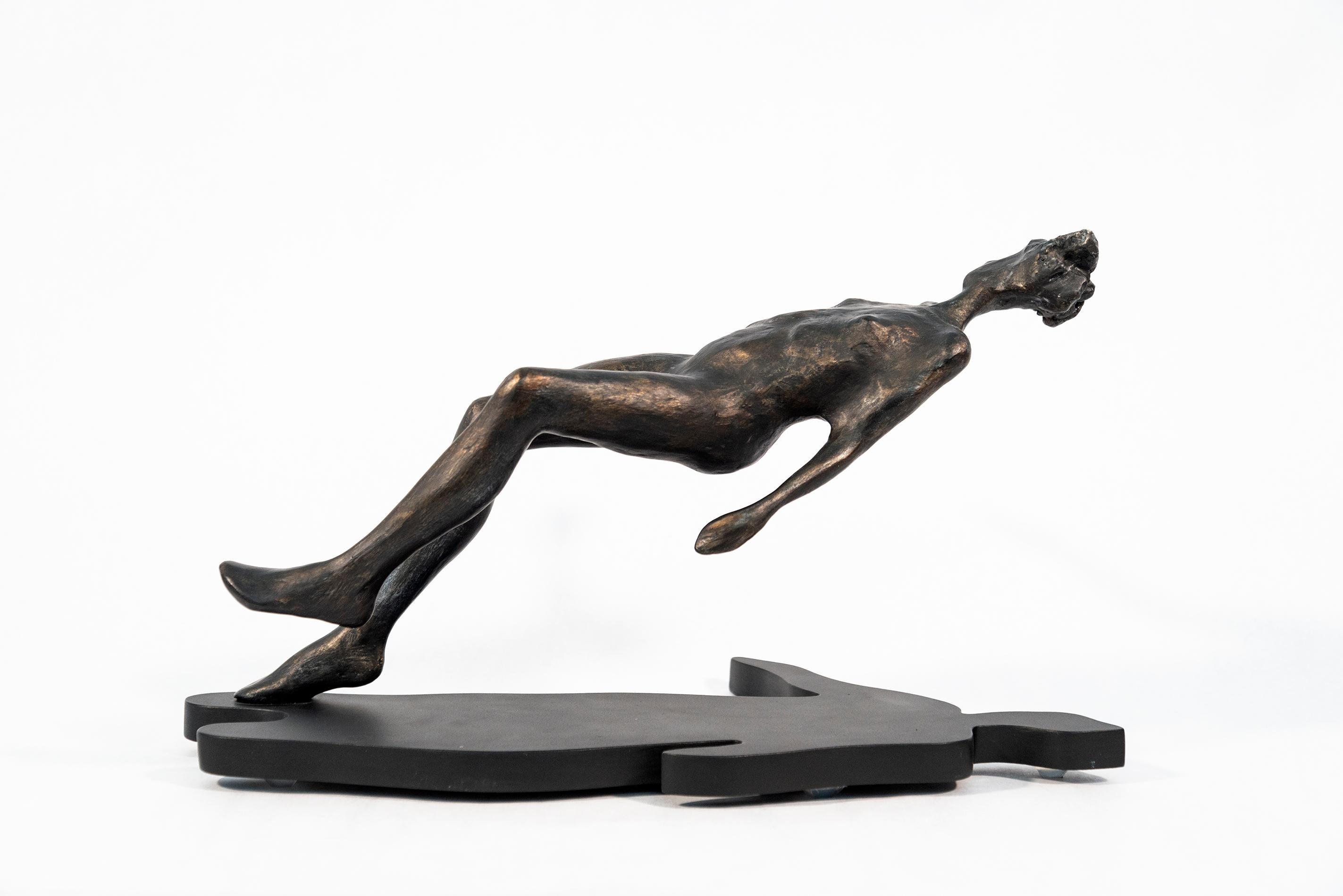 A Void - figurative, female, resin and wood table-top sculpture For Sale 5
