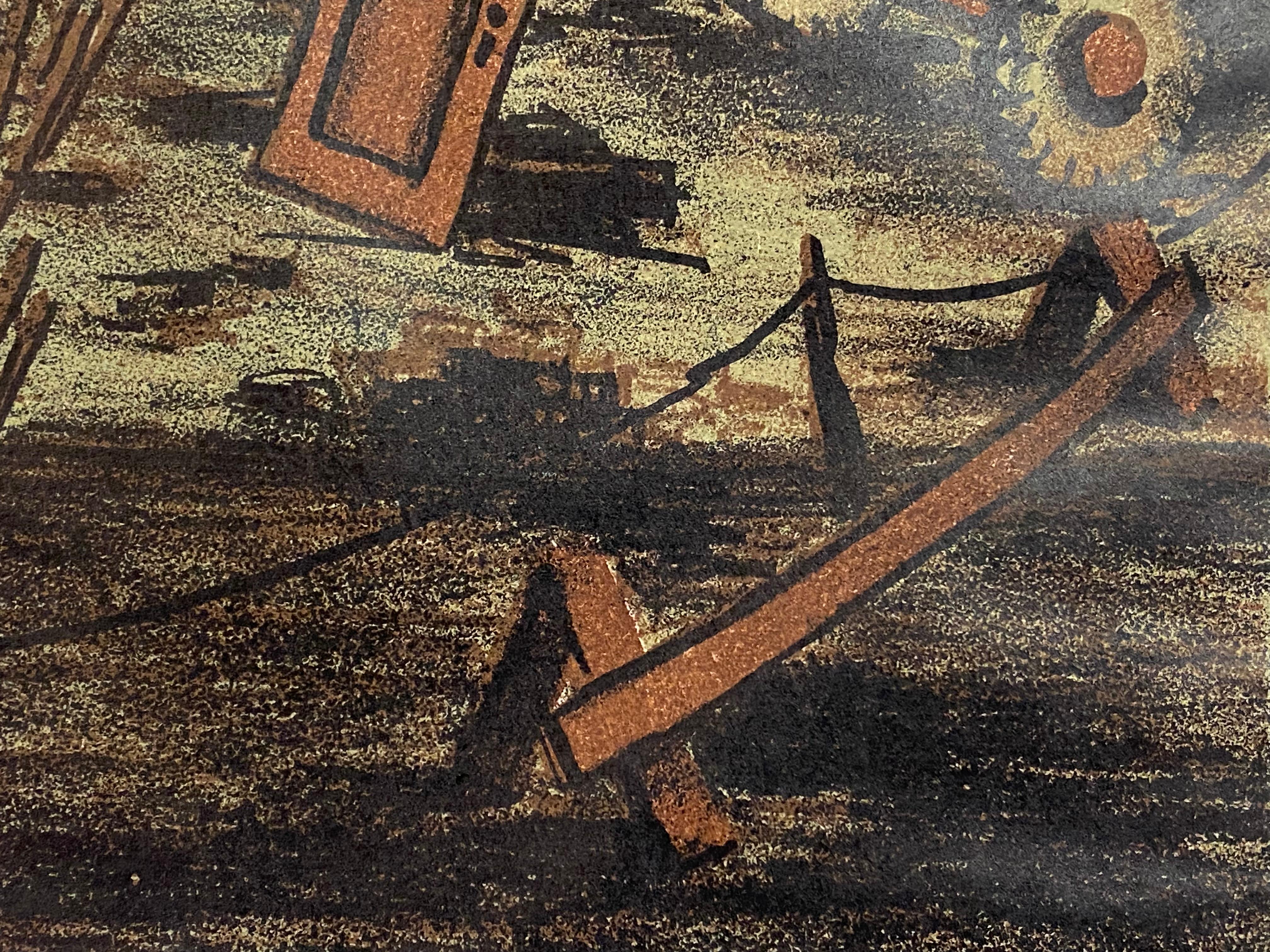 Frances Senska, Lithographie „Condemned Buildings“, 1946, Bozeman, Montana im Angebot 3