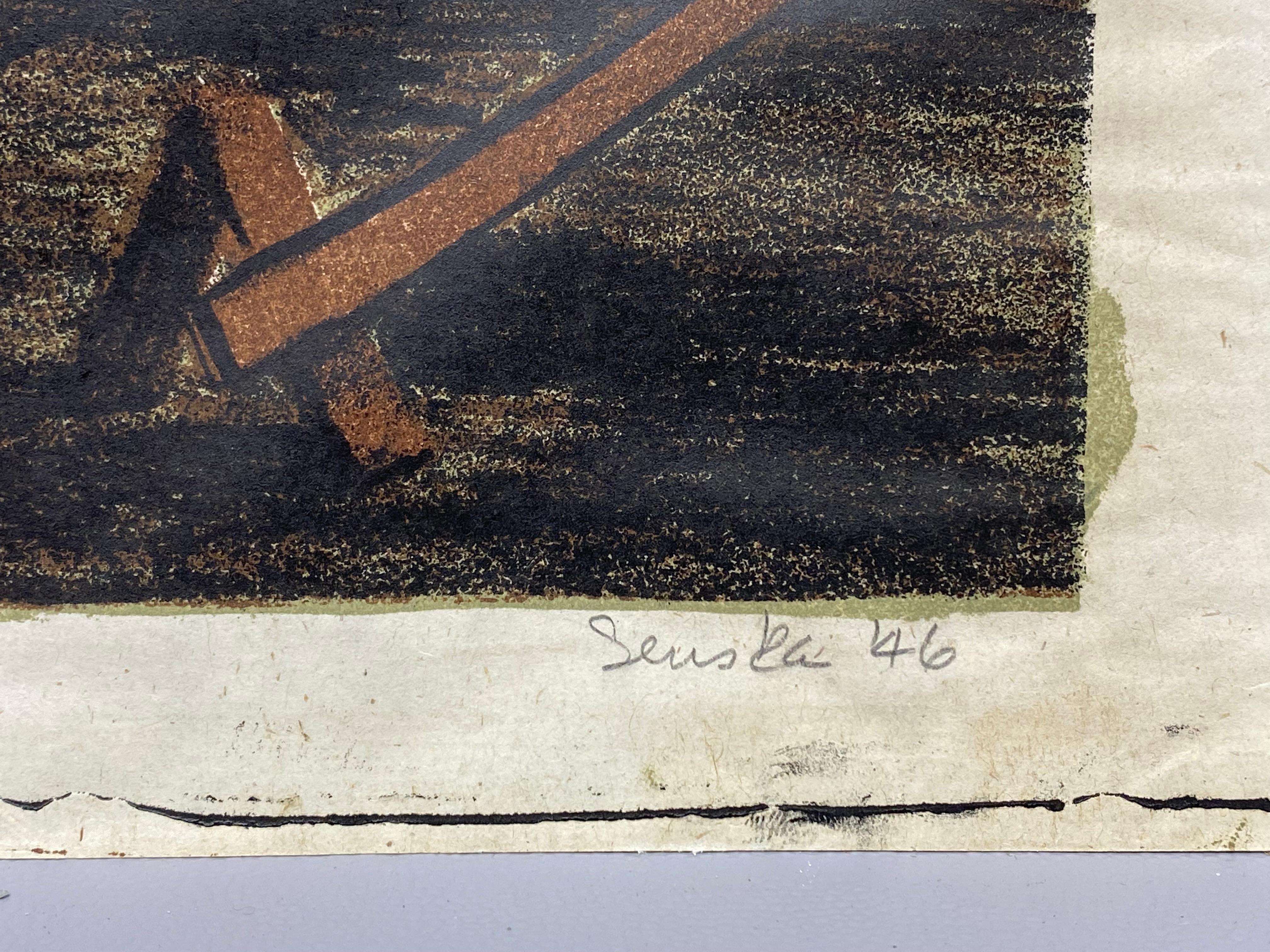 Frances Senska, Lithographie „Condemned Buildings“, 1946, Bozeman, Montana im Angebot 8