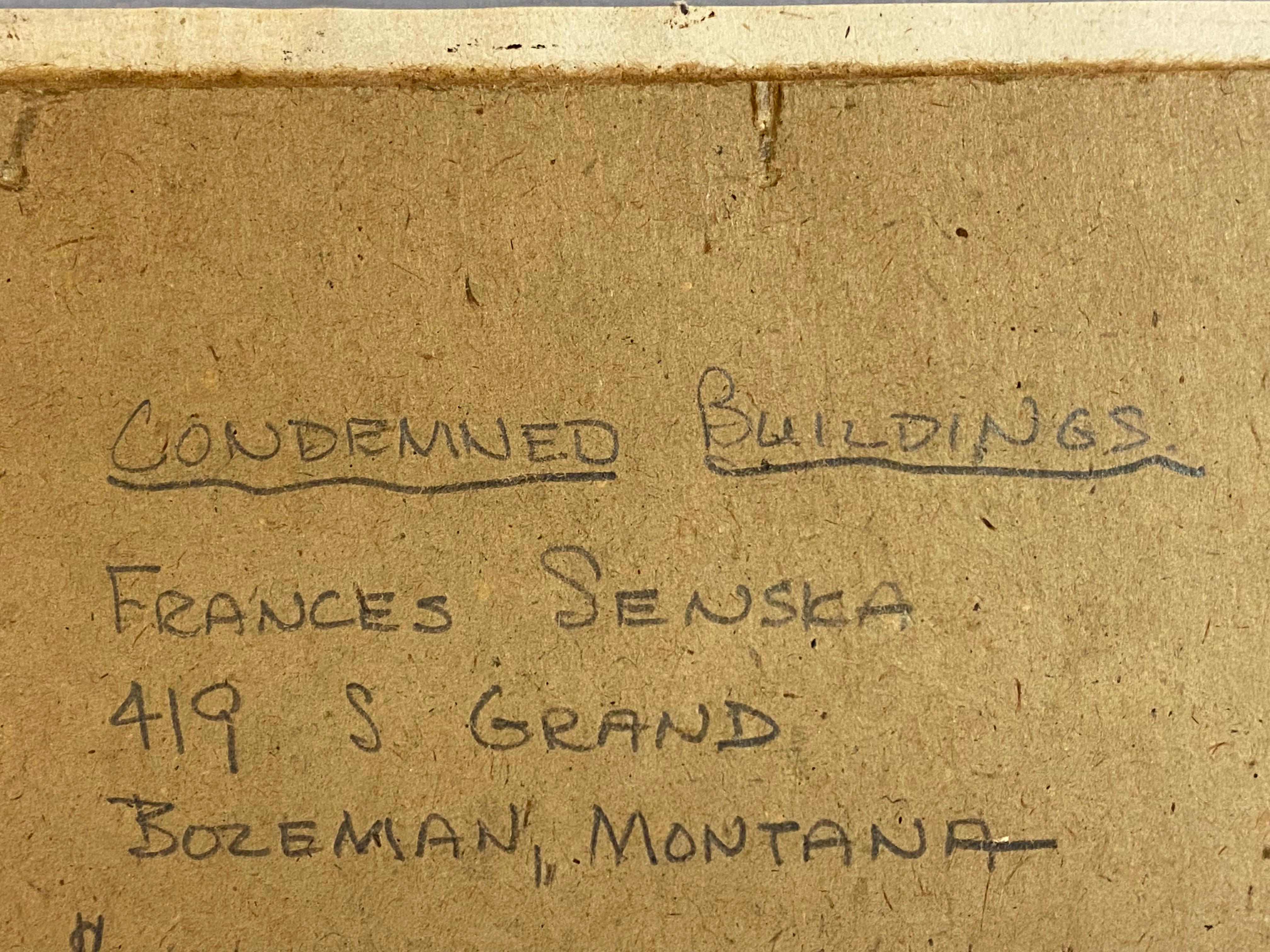 Frances Senska, Lithographie „Condemned Buildings“, 1946, Bozeman, Montana im Angebot 10