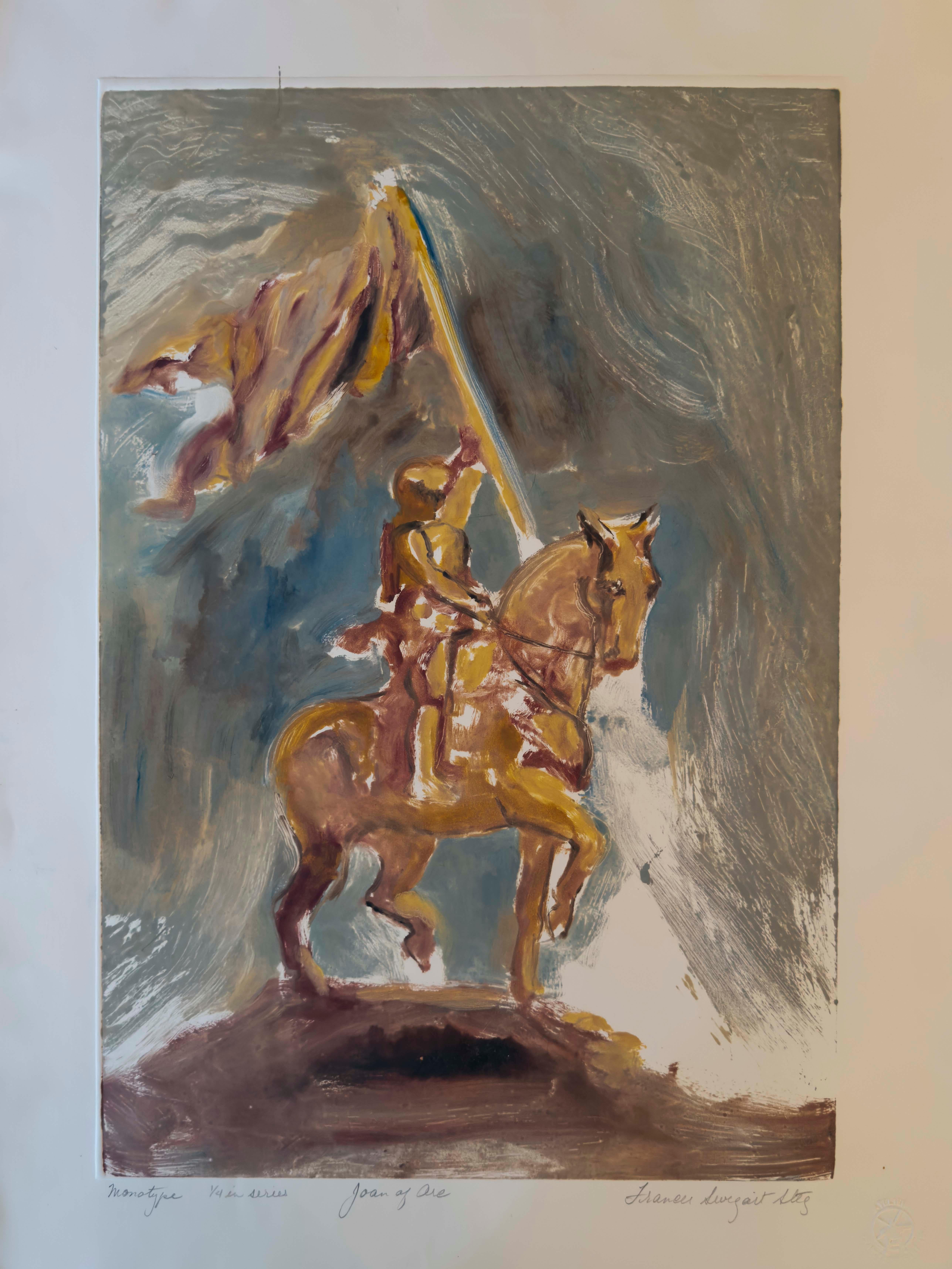 Joan of Arc: set of four Monotypes - Print de Frances Swigart