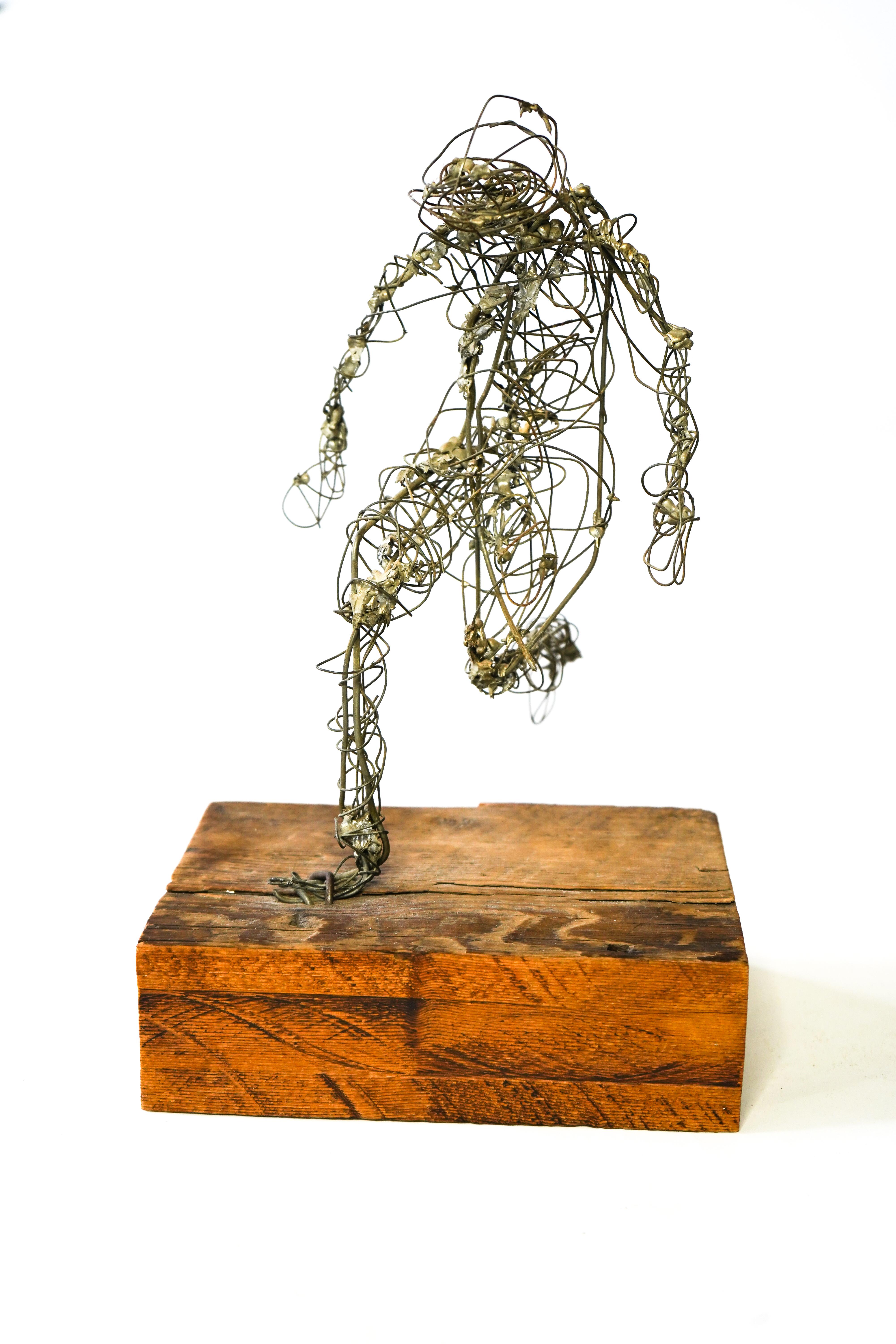 Frances Venardos Gialamas Abstract Wire Figure In Motion Sculpture For Sale 2
