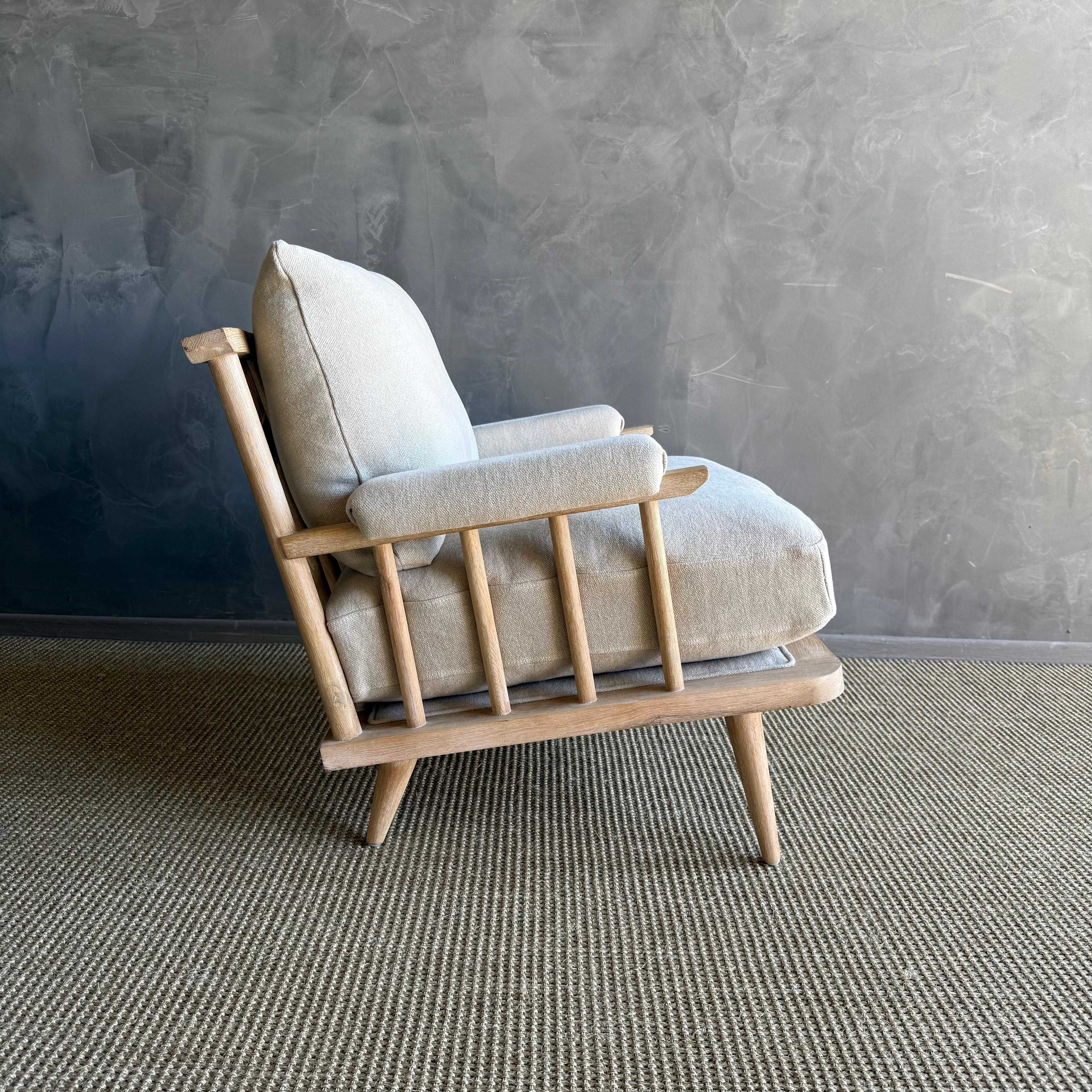 Sedia Frances White Oak in 100% Hempe con cuscini in piuma d'oca In condizioni Nuovo in vendita a Old Town Orange, CA