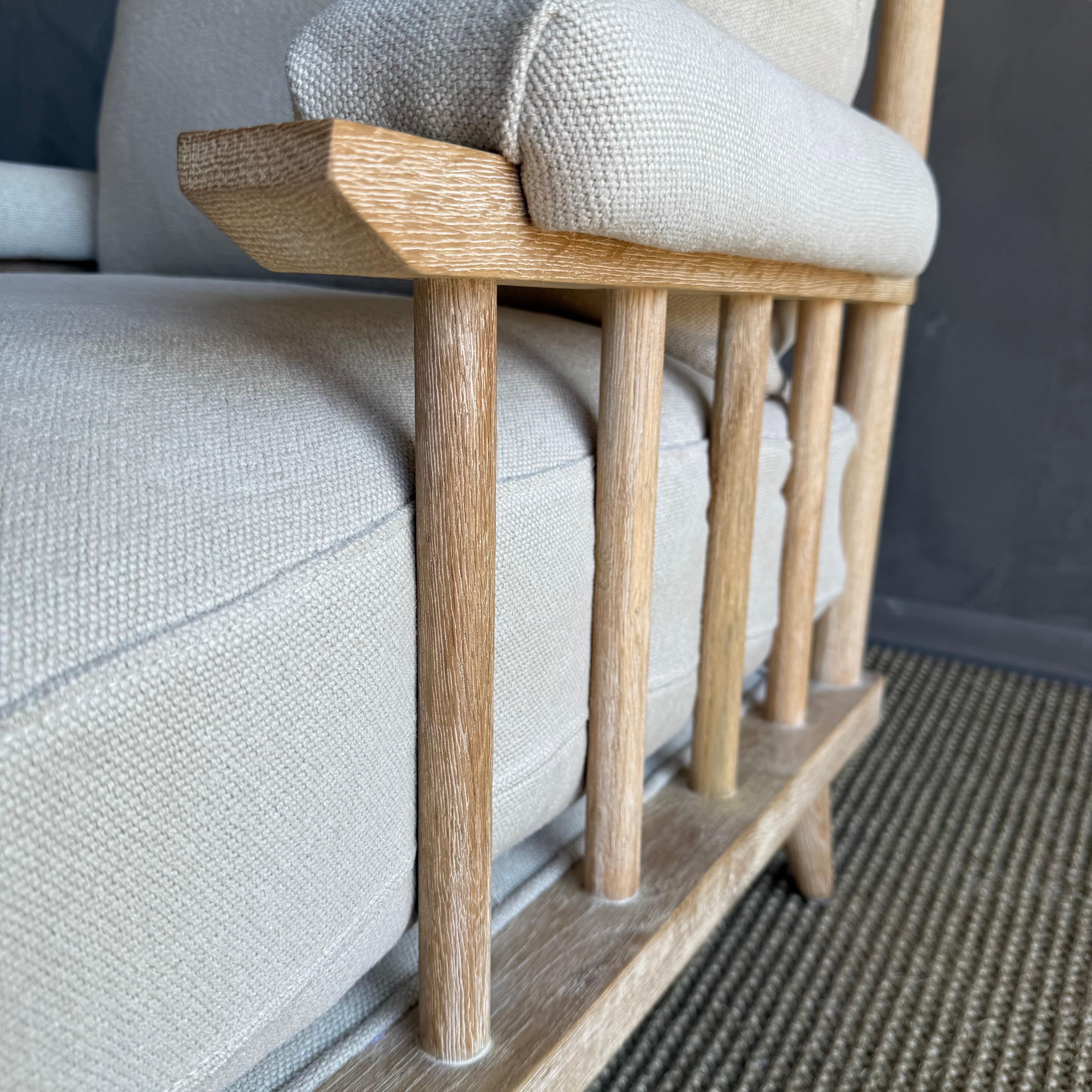 Lino Sedia Frances White Oak in 100% Hempe con cuscini in piuma d'oca in vendita