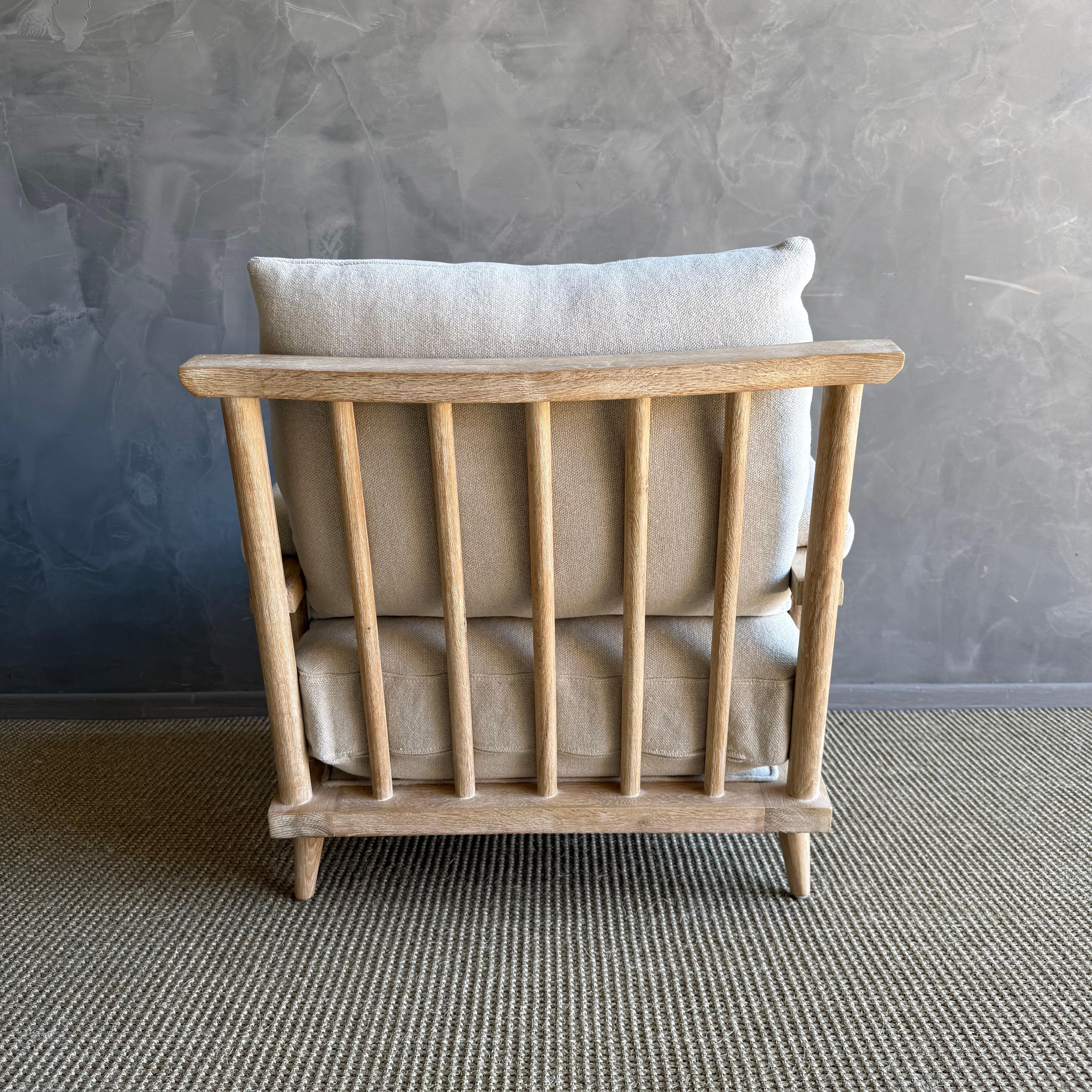 Sedia Frances White Oak in 100% Hempe con cuscini in piuma d'oca in vendita 1