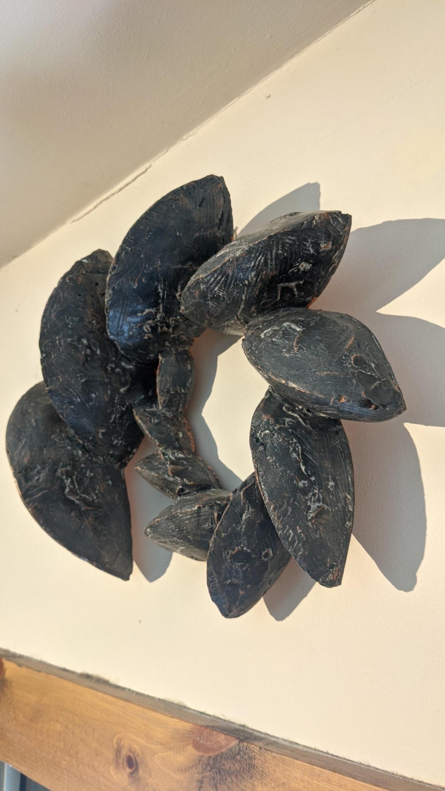 Black Frond, wall-hanging ceramic sculpture, 12 x 13 x 5 inches, $700

Francesc Burgos is a Spanish-born sculptor and ceramic artist. His master’s degrees in architectural design (University of Barcelona), philosophy (Berkeley) and fine art