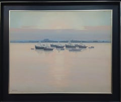 Vintage Casademont.  coast   original expressionist acrylic painting