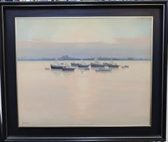 Casademont. coast original expressionist acrylic painting