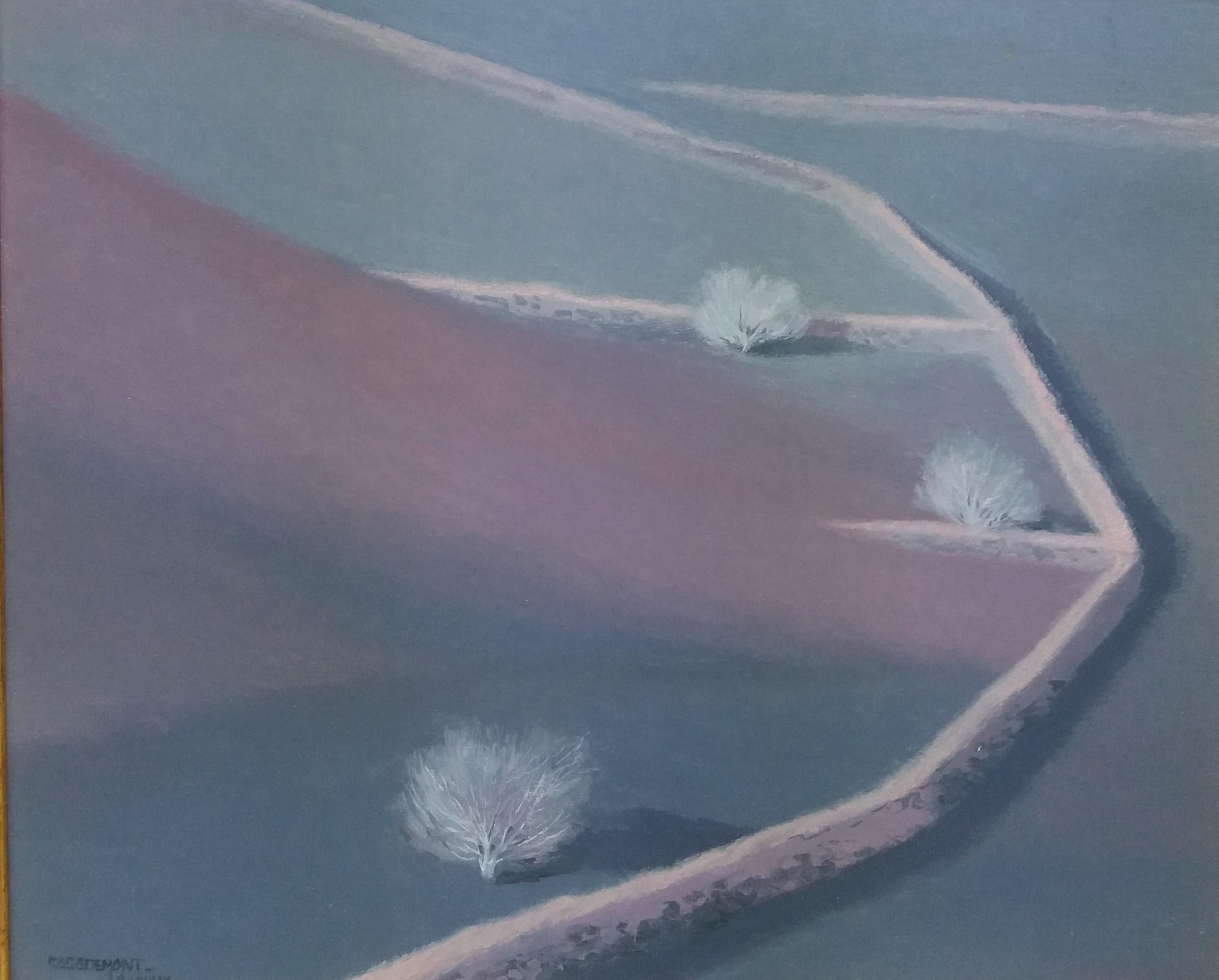 Casademont „le Vieux“  Blau  Landschaft von Kastilien original  Acrylmalerei (Expressionismus), Painting, von FRANCESC CASADEMONT LE VIEUX