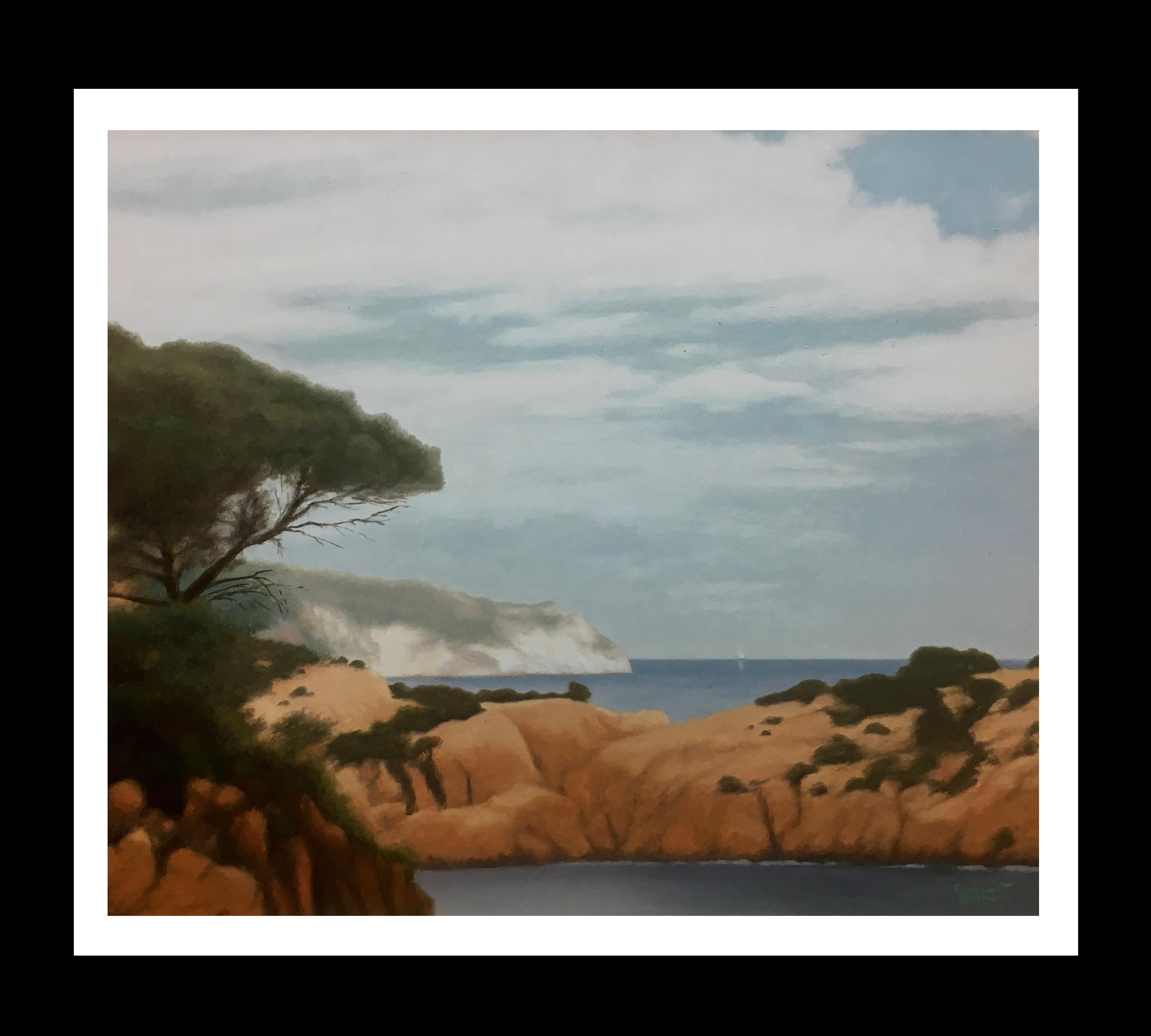 Landscape Painting di Francesc Casademont Mercader - Casademont 12 PAESAGGIO  COSTA  dipinto originale su tela acrilica