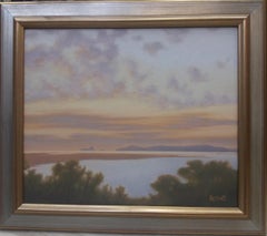 Casademont 6.29.2 « Lake » – Peinture acrylique, paysage contemporain, œuvre d'art encadrée