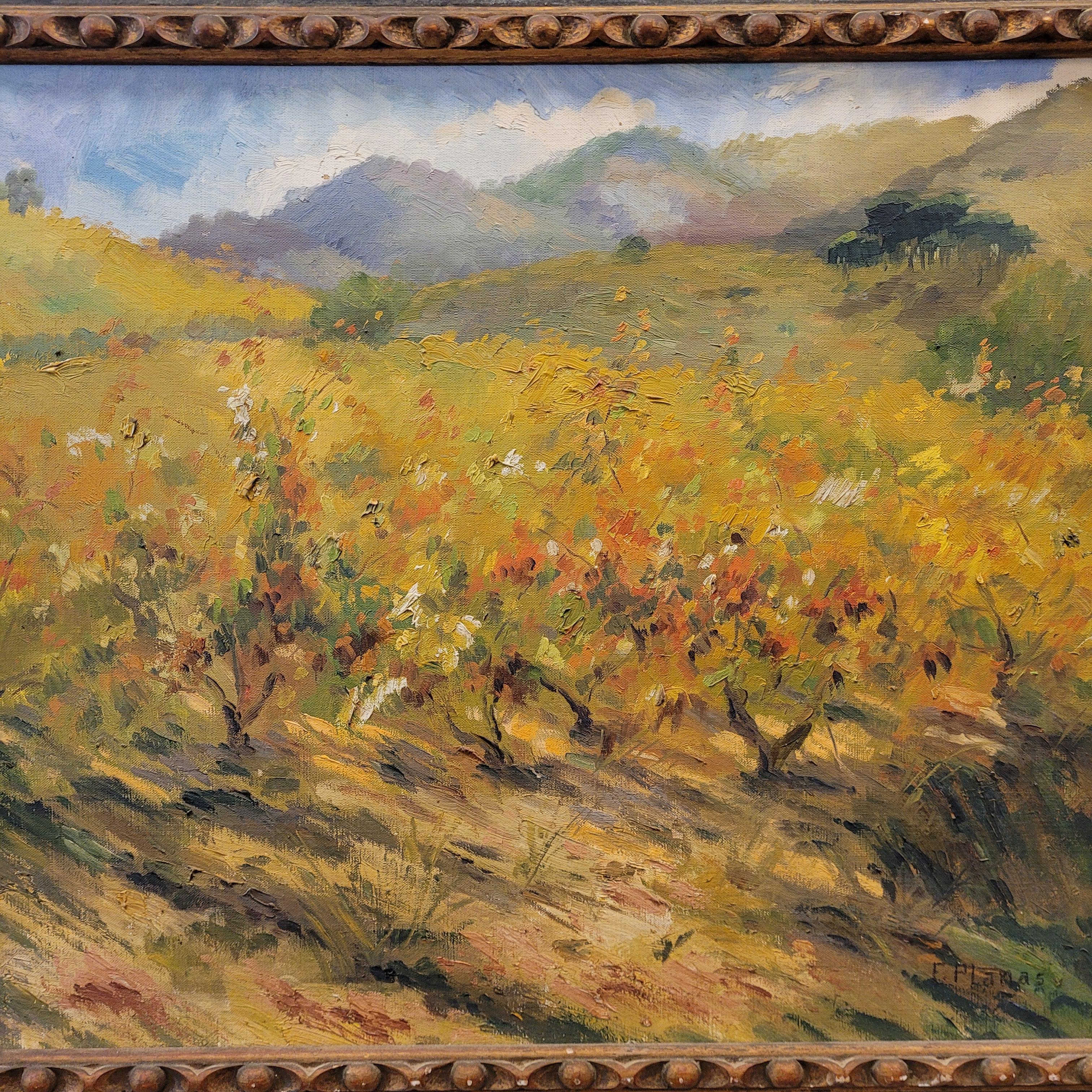 Katalanische Schule Öl auf Leinwand September Francesc d'Assis Planas Spanien (Braun), Landscape Painting, von Francesc d´Assis Planas Doria 