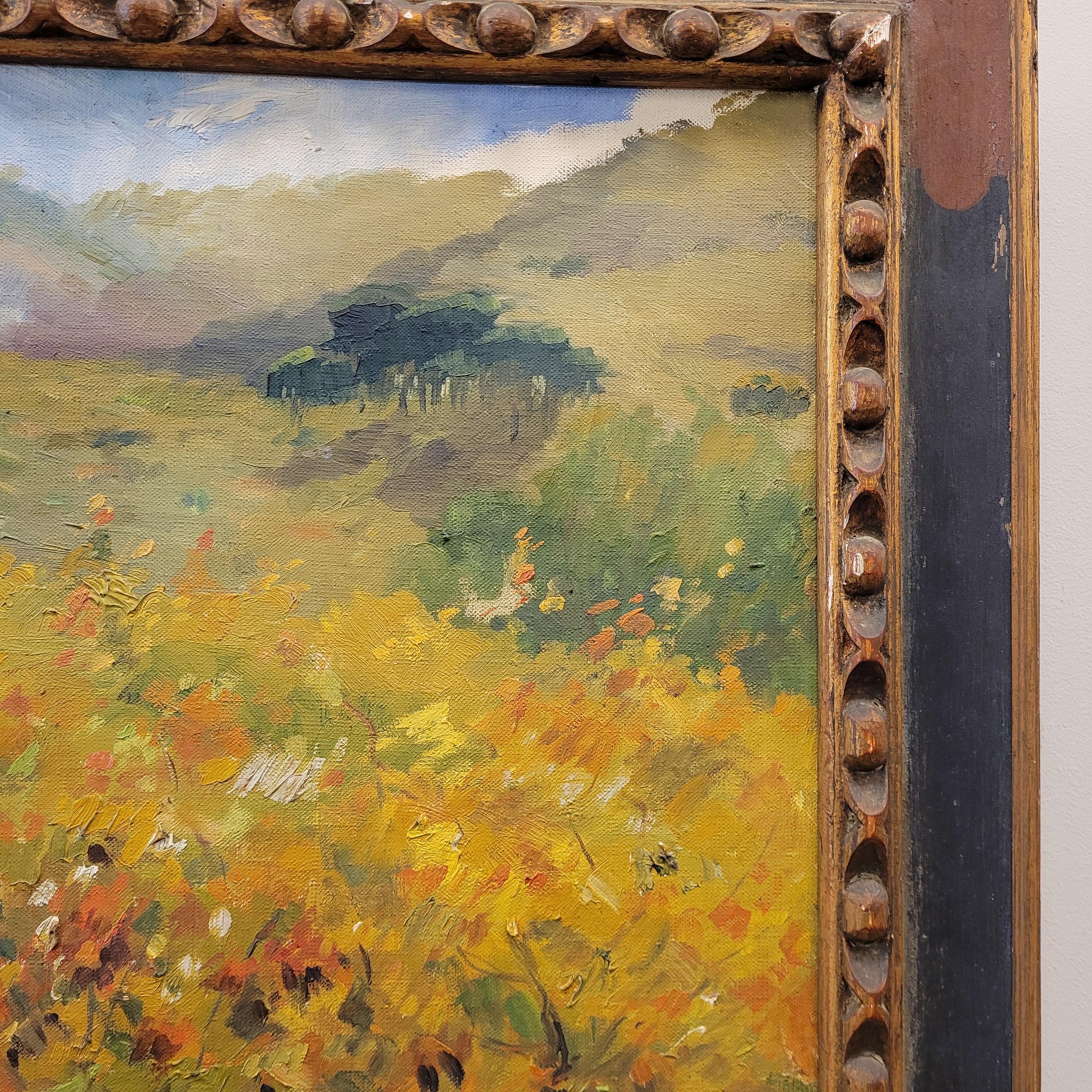 Katalanische Schule Öl auf Leinwand September Francesc d'Assis Planas Spanien im Angebot 2