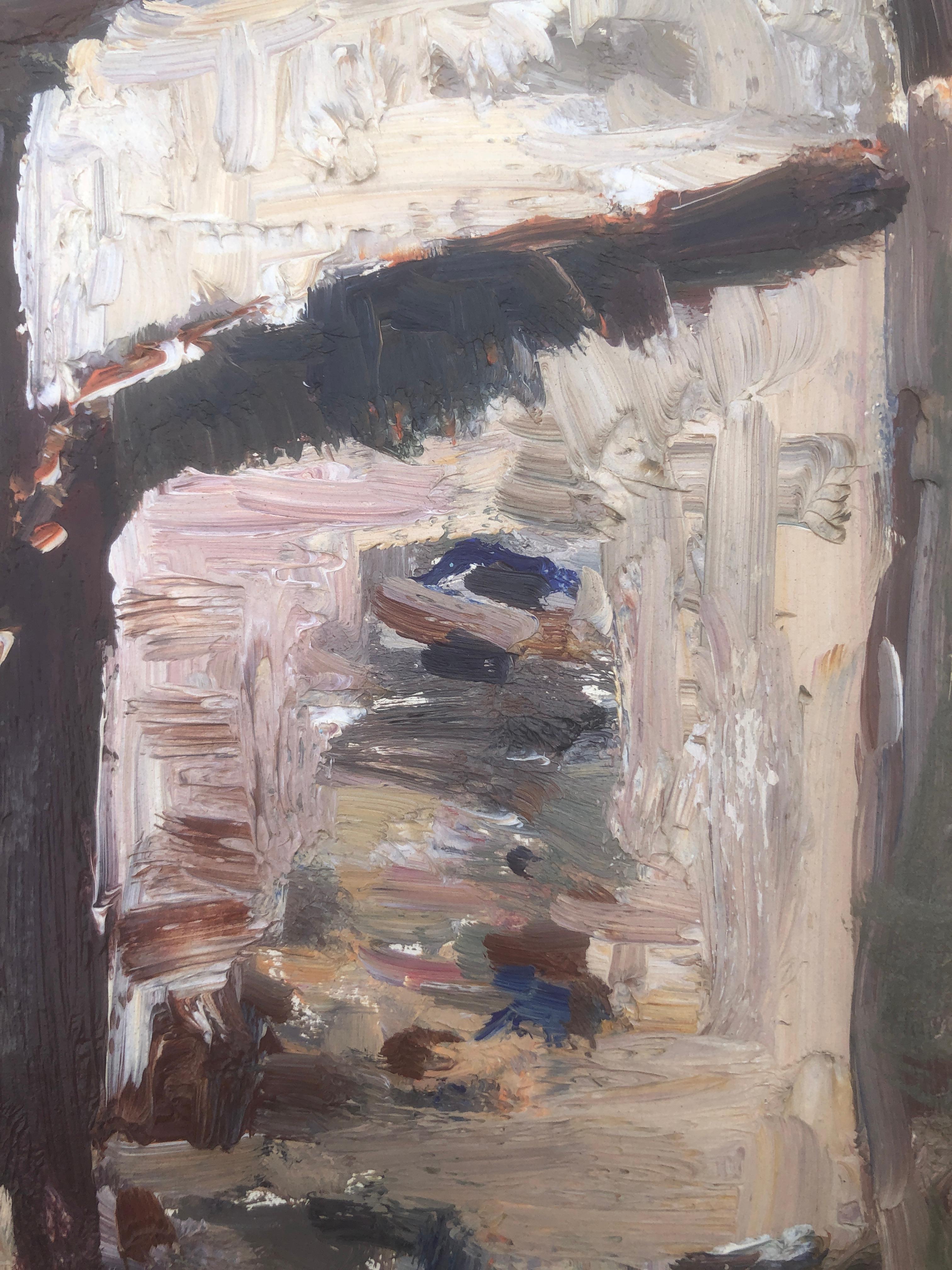 Pueblo pirenaico español óleo sobre lienzo pintura paisaje 1