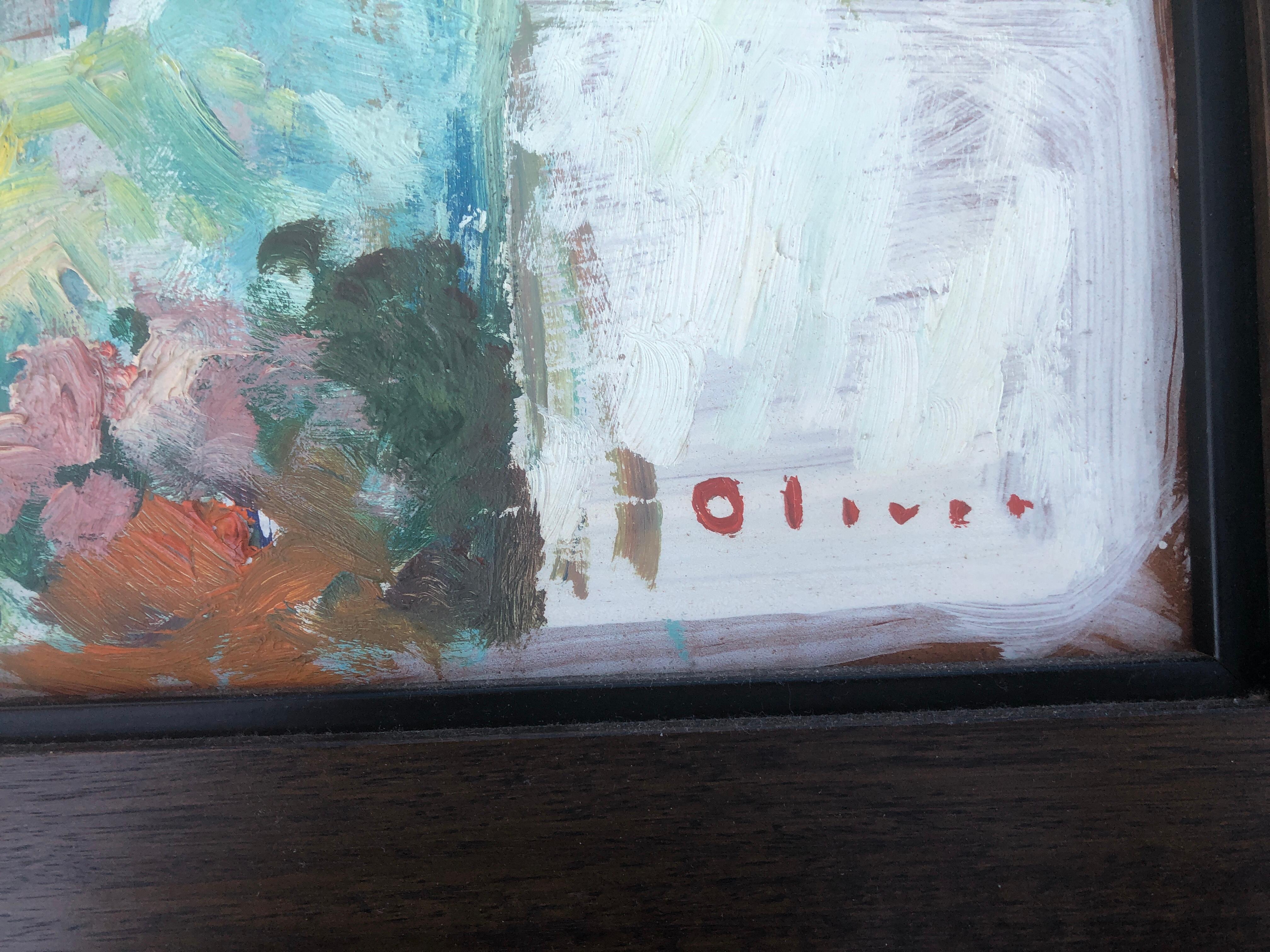 Mercato di Minorca Spagna Minorca pittura ad olio su tavola - Painting Postimpressionismo di Francesc Oliver Fradera