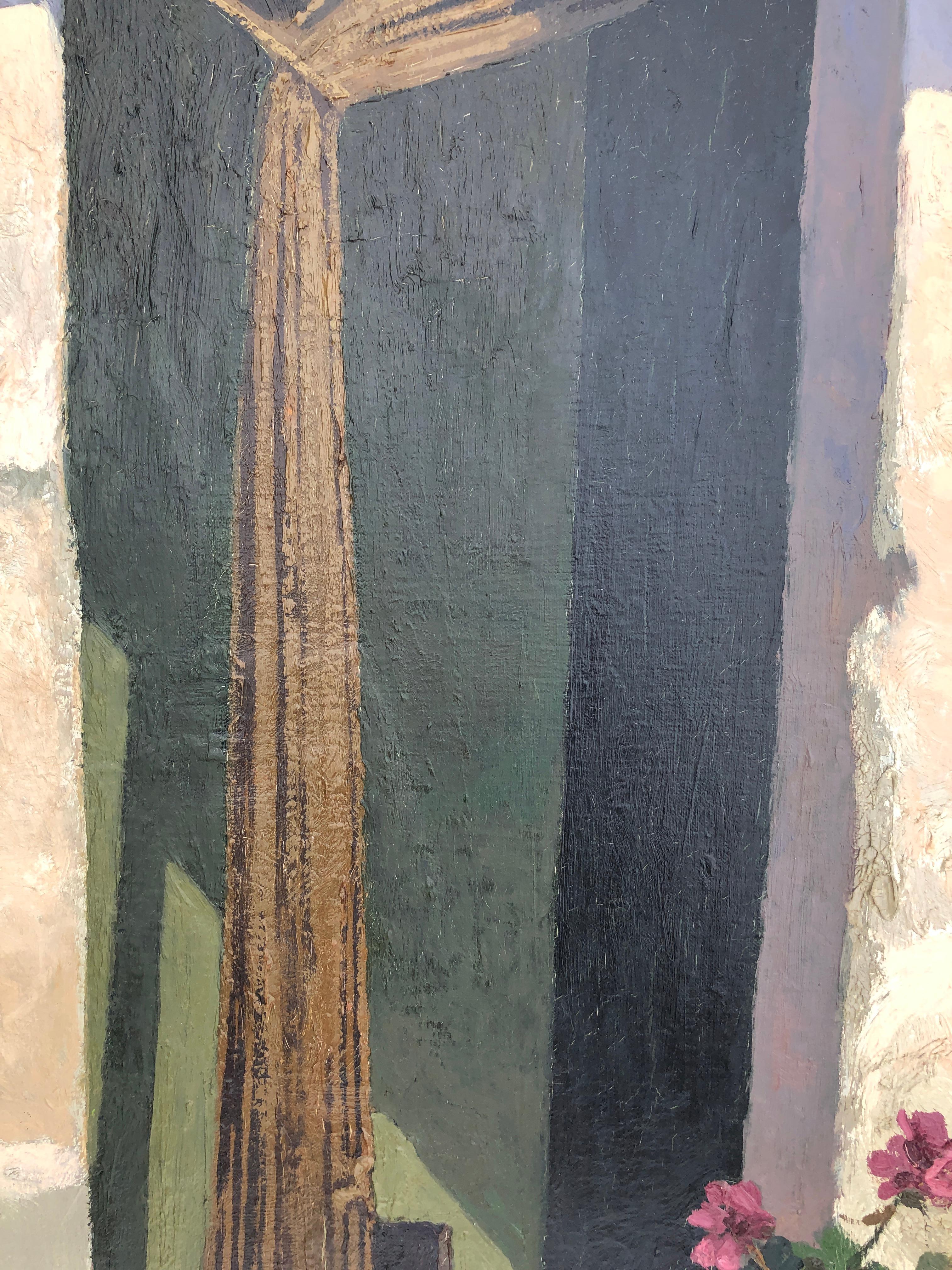 Menorca portal Spain oil on canvas painting - Post-War Painting by Francesc Poch Romeu