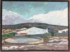 Spanish landscape Menorca Spain oil on canvas painting