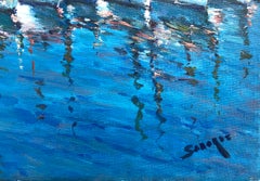 Club Náutico del Puerto de Barcelona óleo sobre lienzo