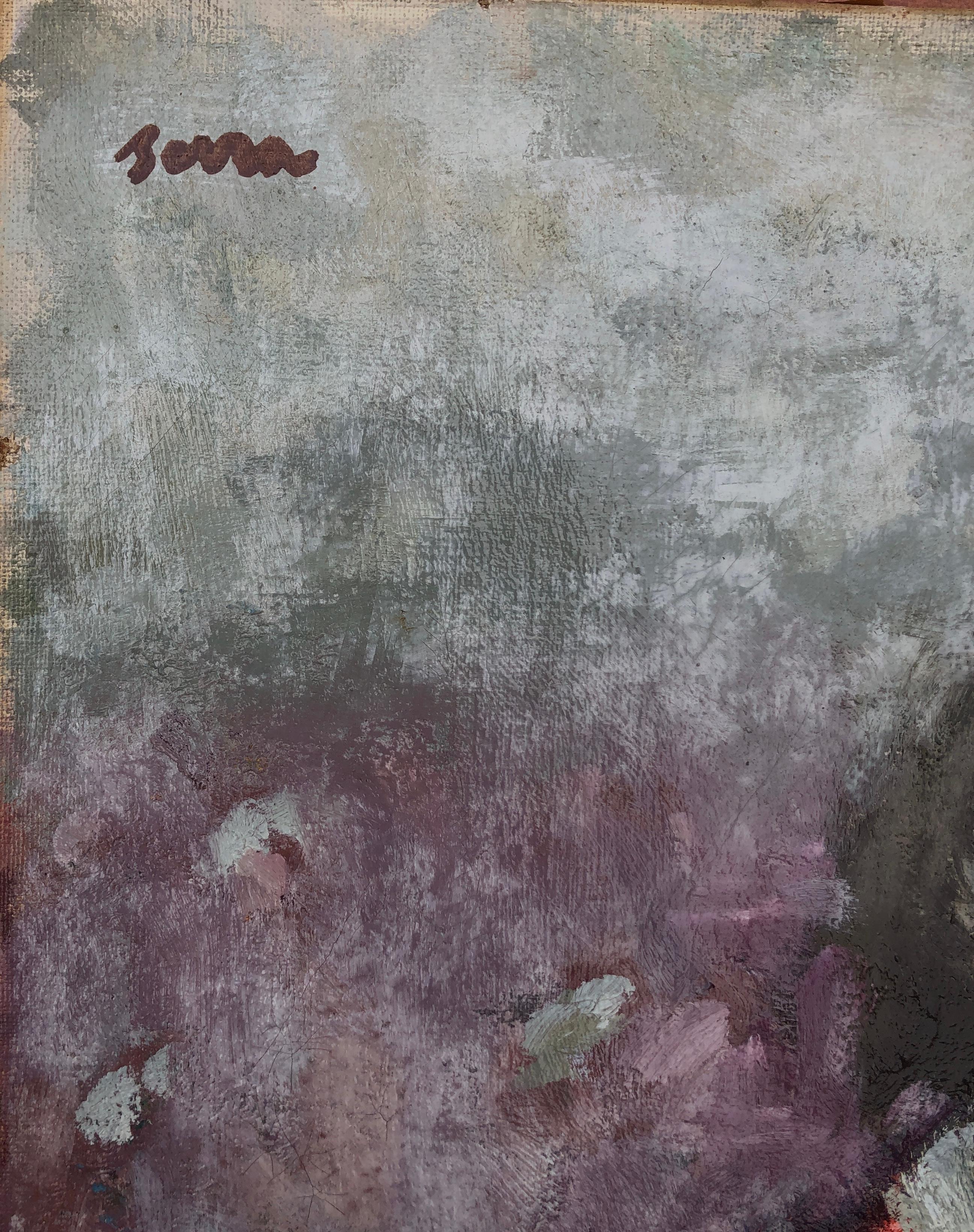 Mädchen studiert Original-Gemälde in Öl auf Leinwand – Painting von Francesc Serra Castellet