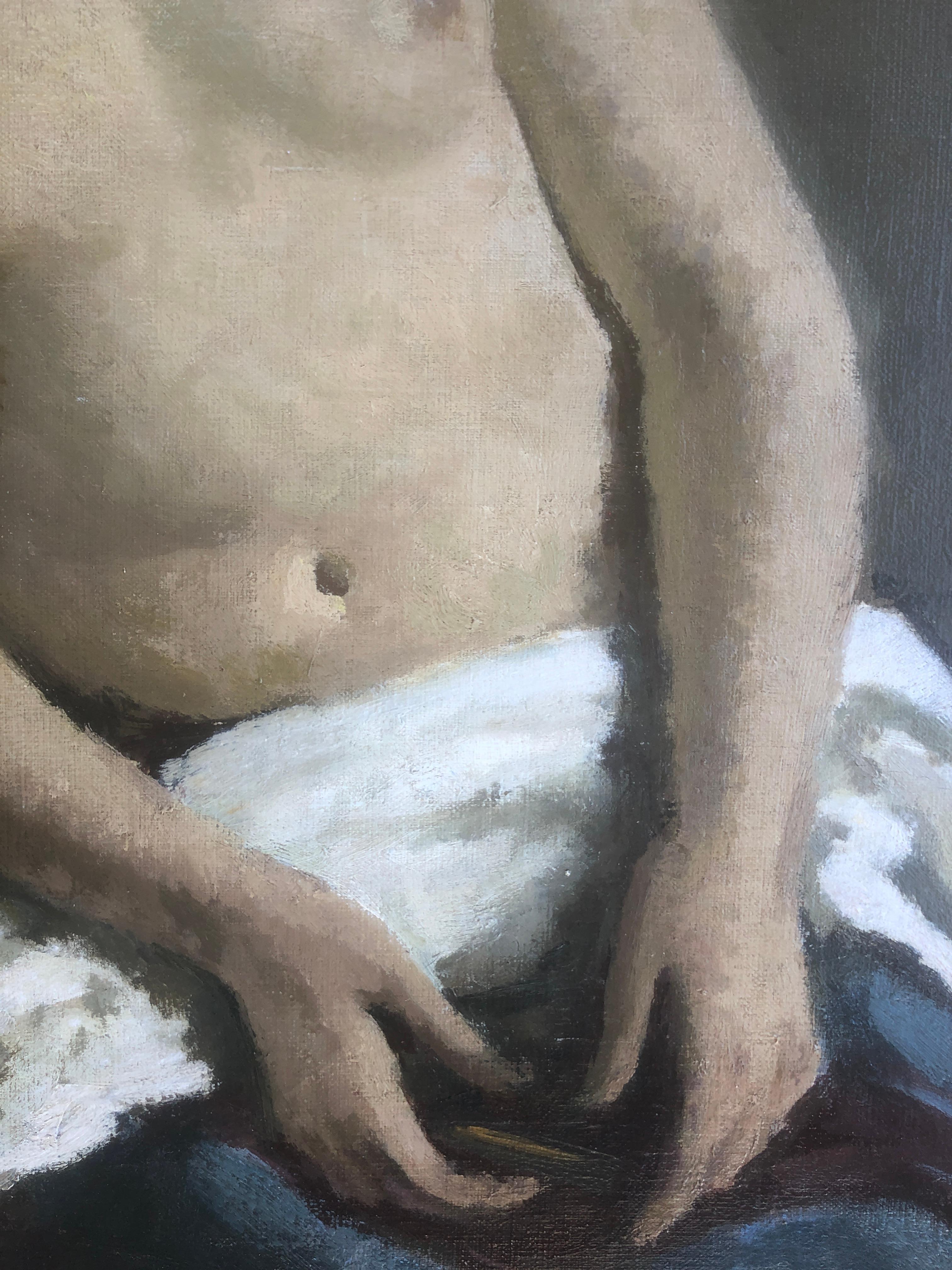 Nude woman original oil on canvas painting For Sale 1
