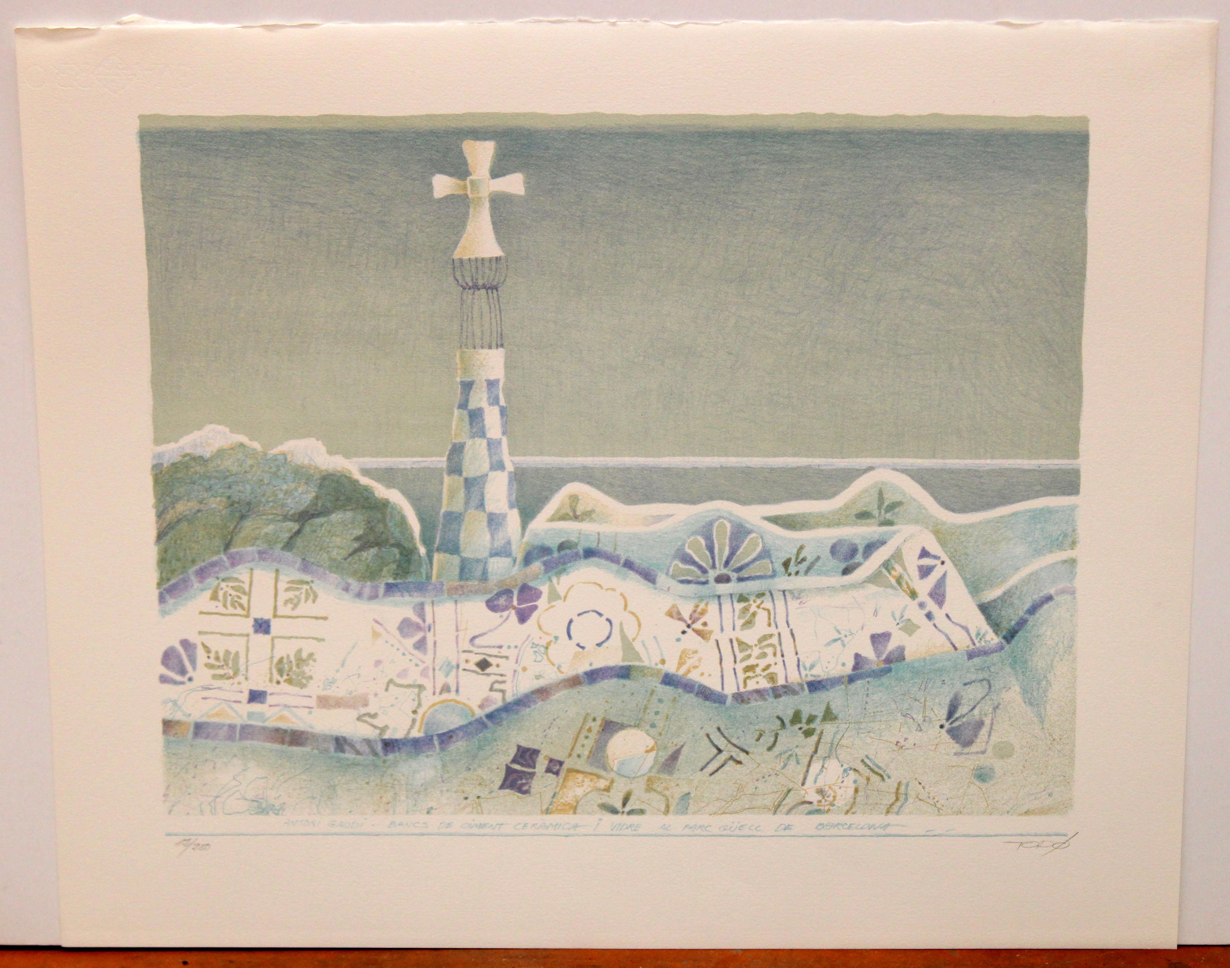 Litografia sobre papel - Colores de Gaudí - Tiraje: 12/250 – Print von Francesc Todó i Garcia