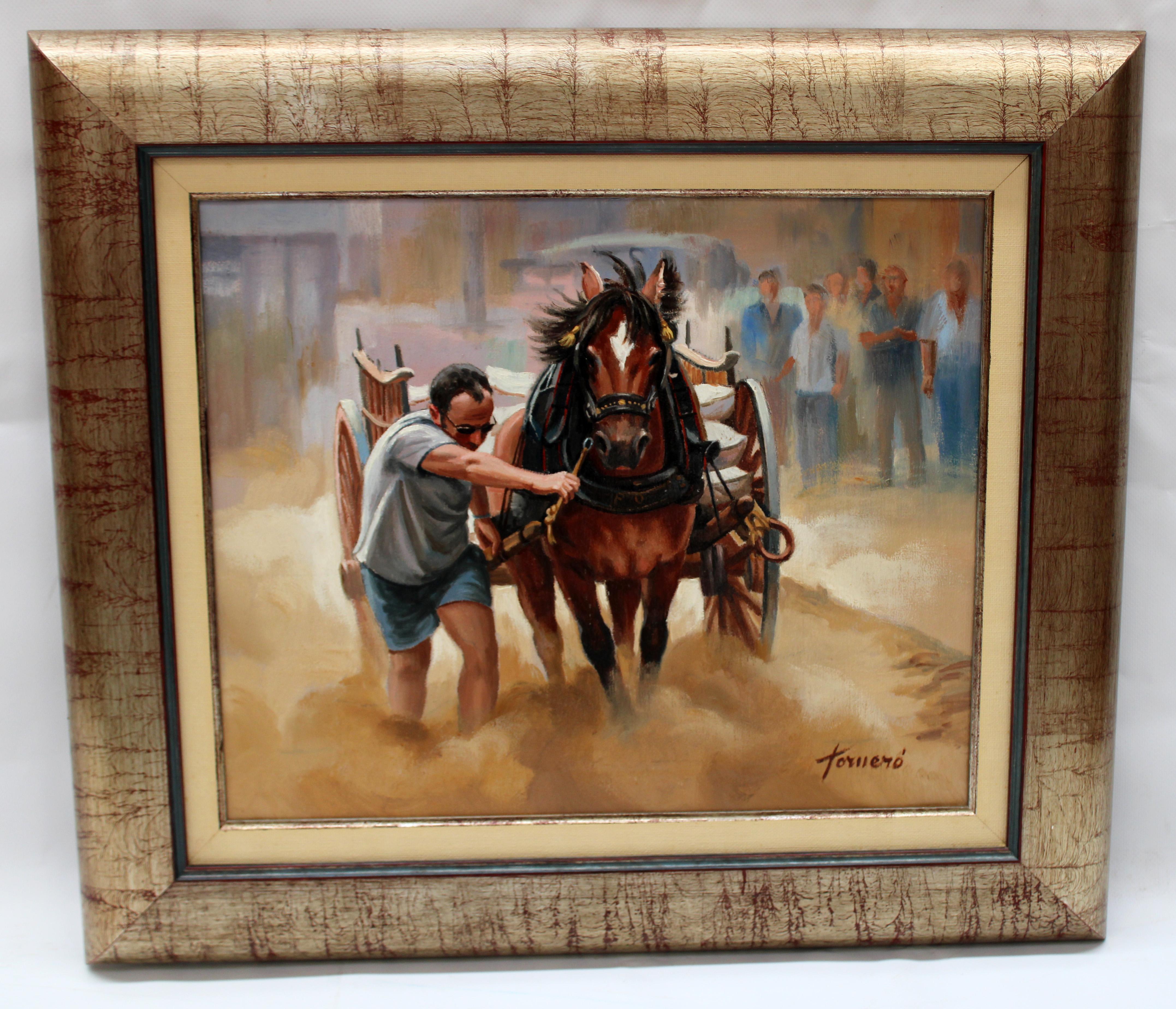Concurso de arrastre - Óleo sobre tela - Painting de Francesc Torneró Gómez