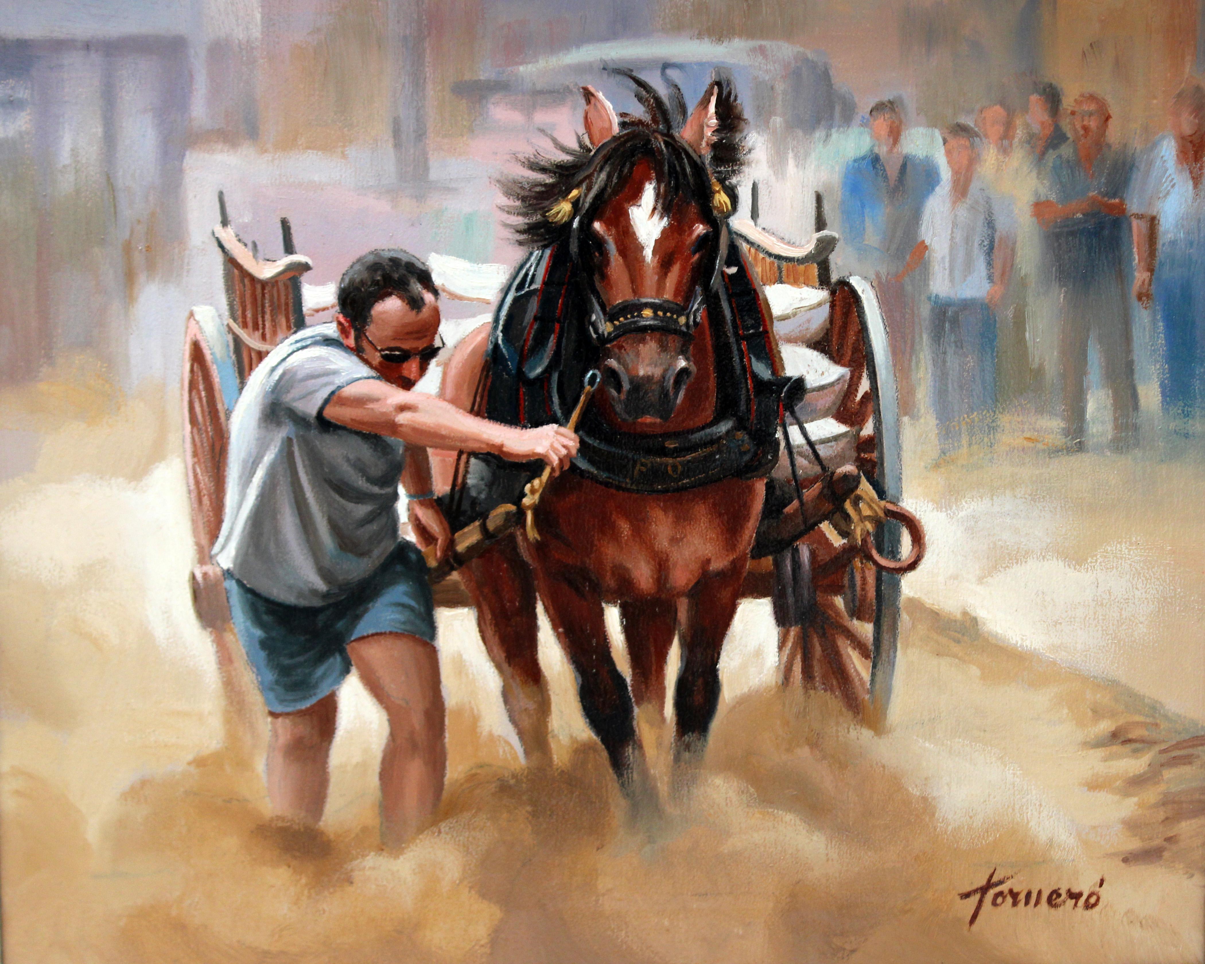 Animal Painting Francesc Torneró Gómez - Concurso de arrastre - Óleo sobre tela