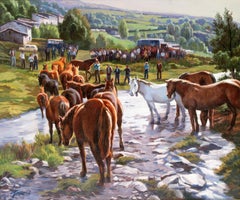 Feria del caballo en Espinavell - Óleo sobre tela