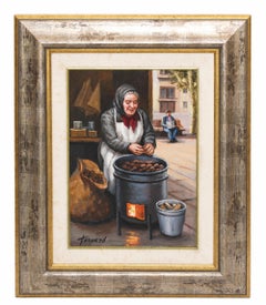 La castañera - Óleo sobre tabla - Firmado y enmarcado