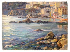 Paisaje de la Costa Brava (Cadaqués, Girona) - Óleo sobre tela - Sin enmarcar