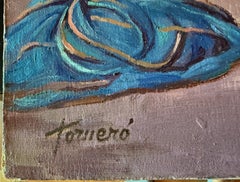 Port of Cambrils Spain oil on canvas painting spanish mediterranean seascape