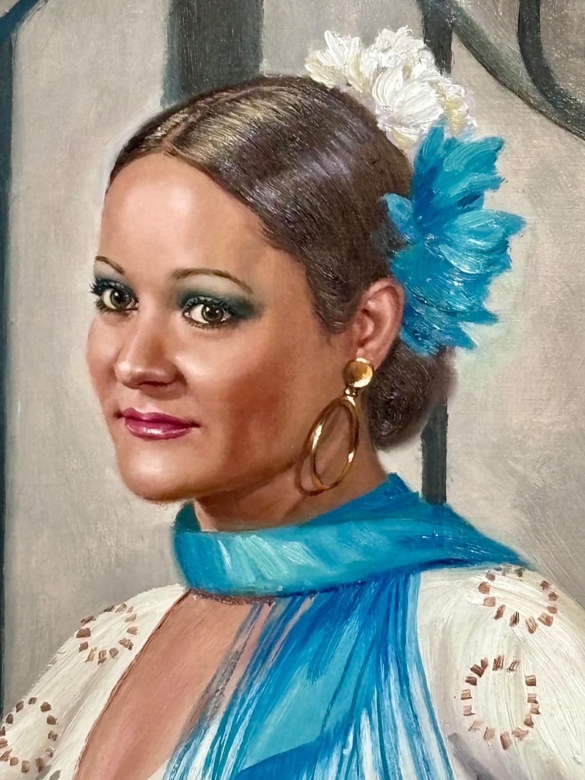 Francesc Torneró (1934).
Joven vestida de sevillana.
Óleo sobre lienzo.
Firmado a mano en el ángulo inferior derecho.
MarCo-Maße: 139 x 103 cm. Maße: 115 x 80 cm.

Gran calidad y colorido. En buen estado de conservación.