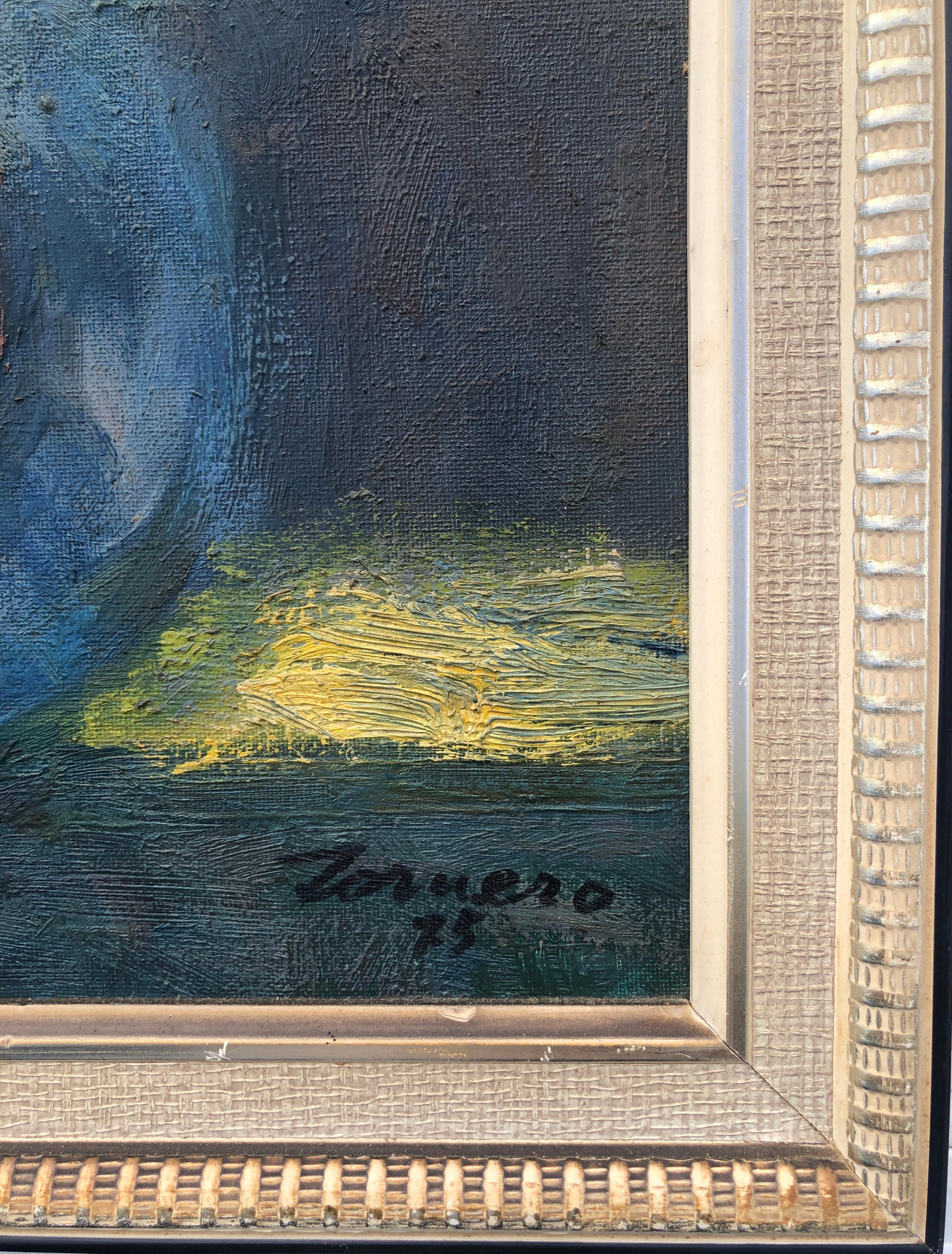Quadro ad olio su tela di Arlecchino - Painting Impressionismo di Francesc Tornero