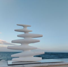 Air connection by Francesca Bernardini - Abstract sculpture, marble, organic