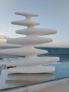 Air connection by Francesca Bernardini - Abstract sculpture, statuario marble