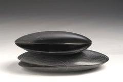 Black Light by Francesca Bernardini - Abstract sculpture, black marble and LED