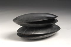 Black Light by Francesca Bernardini - Abstract sculpture, black marble and LED