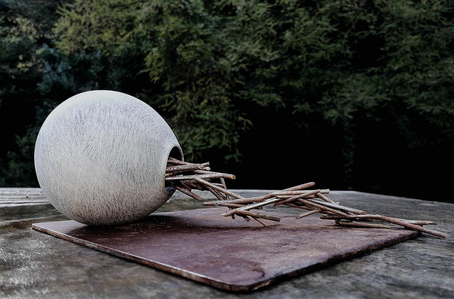 Zona de confort de Francesca Bernardini - Escultura abstracta, mármol Bardiglio en venta 2