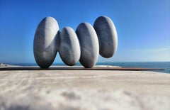 Connections by Francesca Bernardini - Abstract sculpture, white Carrara marble