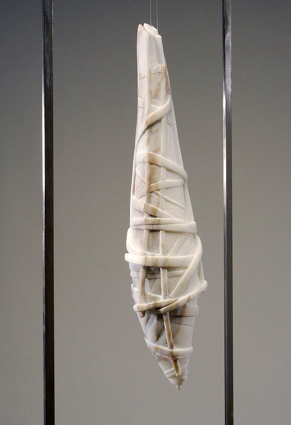 Costruzione di Francesca Bernardini - Scultura astratta, marmo e acciaio, form A in vendita 2
