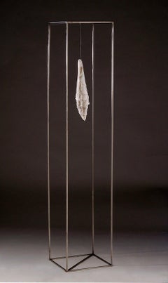 Costruzione by Francesca Bernardini - Abstract sculpture, marble and steel, form